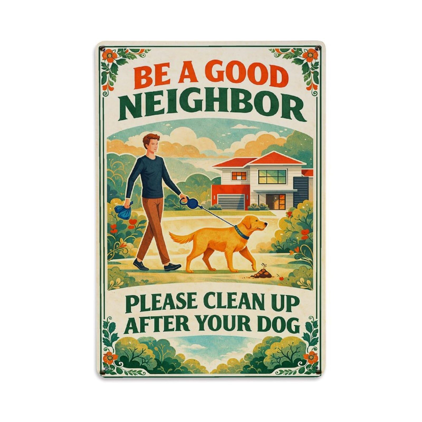 Nestemfo Vintage Be A Good Neighbor Tin Sign Metal Sign, Living Room,Bar, Home, Bedroom Wall Decor,Retro Metal Poster 8X12 Inches