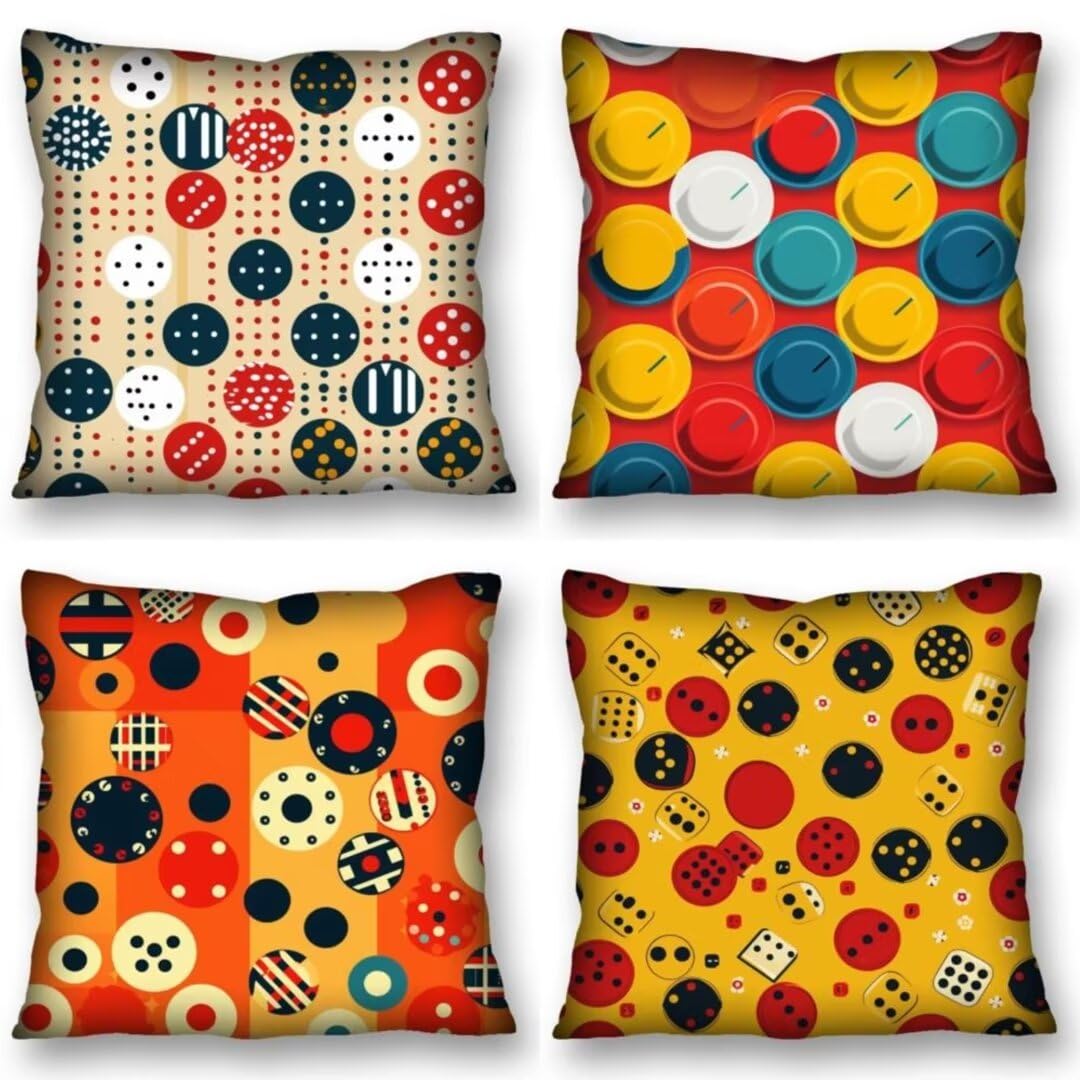 Juego de 4 Fundas de Cojines 70x70 cm Cojines abstracto redondo Funda Cojin Cuadrados de Lino Fundas Cojines Sofá Cojines Decorativos para Salón Sofá Dormitorio Coche Jardín Decoración del Hogar