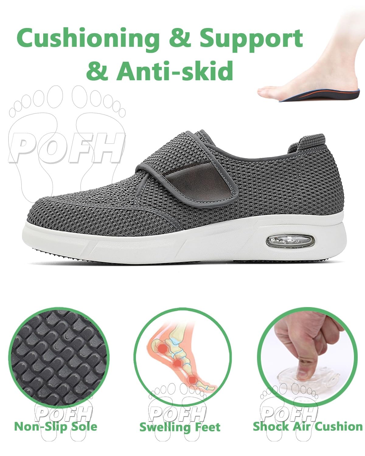 Zapatos para Diabéticos, Pies Hinchados y Obesos Ortopédicos Respirable para Ancianos Hombres Mujeres Preventivos de Salud Extra Anchos Especiales Juanetes Zapatillas Pie Ancho