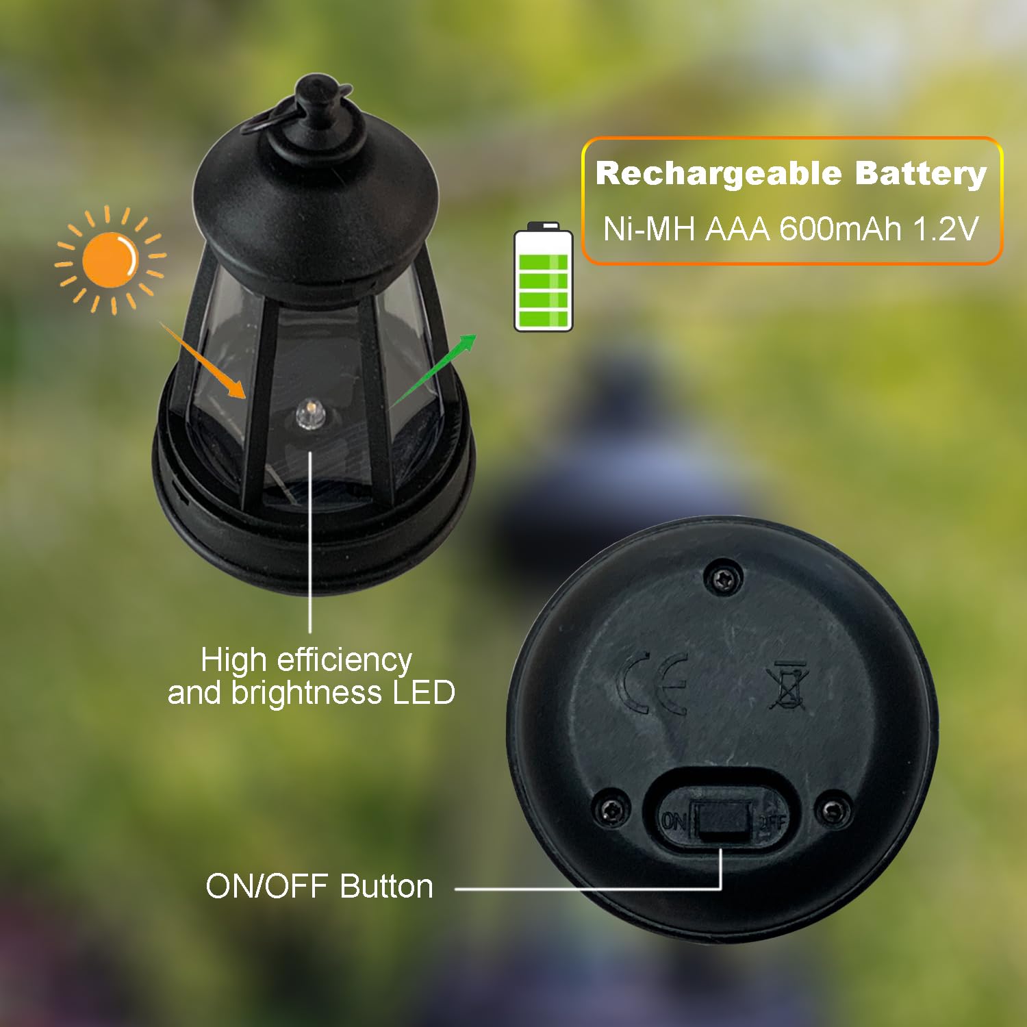 Solarleuchte für den Außenbereich, LED, DIY-Solarlaterne, IP44, wasserdicht, 2 Stück