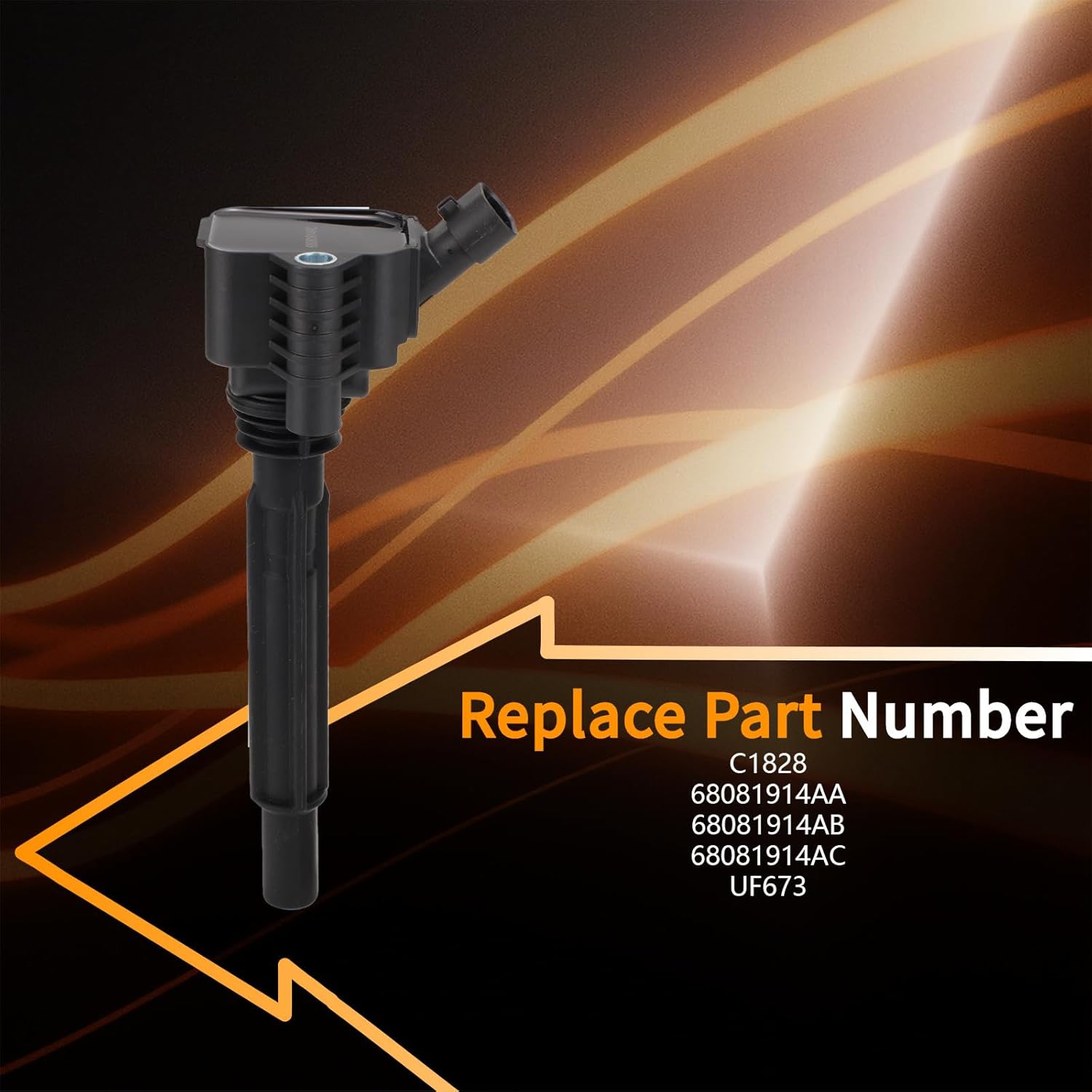 UF673 Ignition Coil Packs (Set of 4) - Compatible with Dodge 2013-2016 Dart, Fiat 2012-2017 Fiat 500-1.4L L4 Engine - Replaces OEM 68081914AC 68081914AA