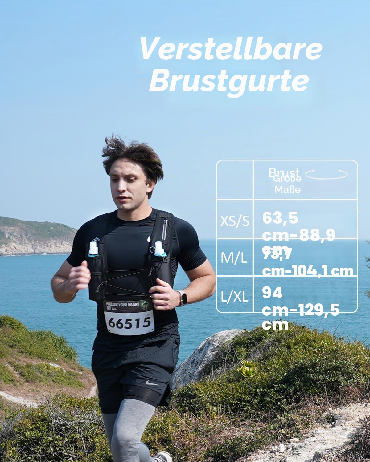Zelvot Laufweste für Damen und Herren, USA-Patent, verstellbare Brustgurte, Lauf-Trinkweste mit 500 ml weicher Flasche, leichter reflektierender Trinkrucksack für Wandern, Marathon (Rosa, M/L)