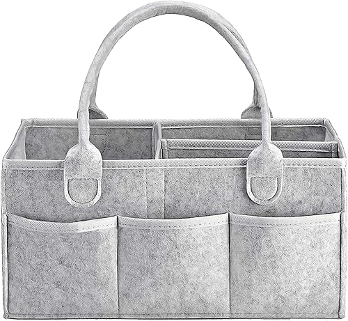 LLYLIU Organizador de pañales para bebé, con diseño dividido, contenedor de almacenamiento portátil para bebé, organizador de mesa cambiador para