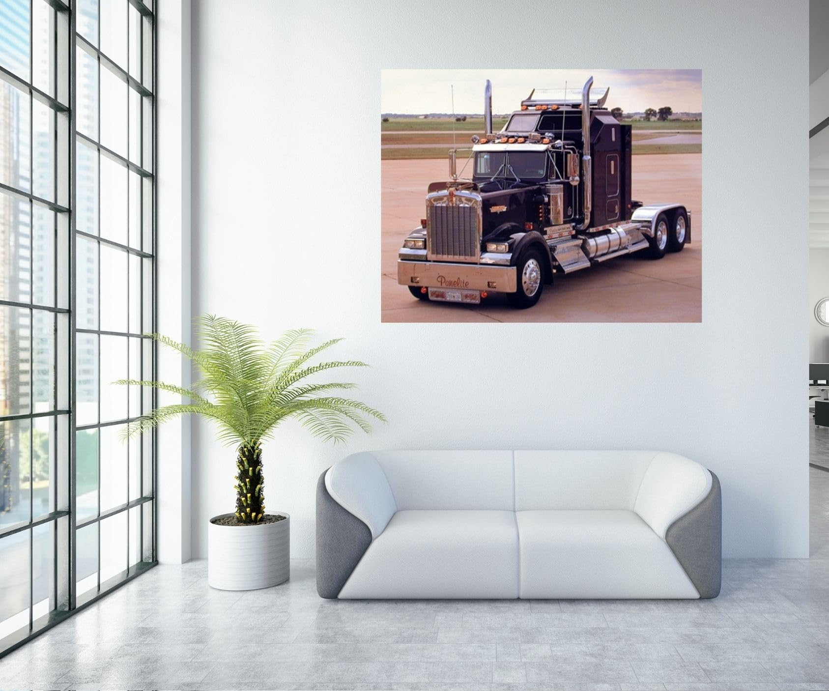 Black Kenworth Wall Decor Picture Panelite Big Rig Transportation