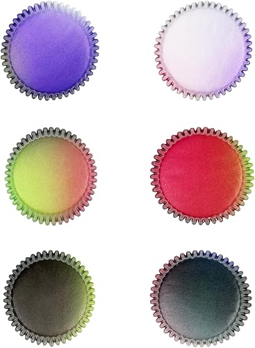 Miniatura 8 de qiqee 300 forros para cupcakes estándar para cupcakes, 6 diseños de papeles para cupcakes, tazas para hornear, envoltorios para cupcakes (tamaño