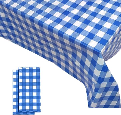 Miniatura 51 de Yancorp 2 Pack Plastic Tablecloth Disposable Navy Blue Gold Tablecloth for Rectangle Tables 54" x 108" Party Decorations Birthday Thanksgiving