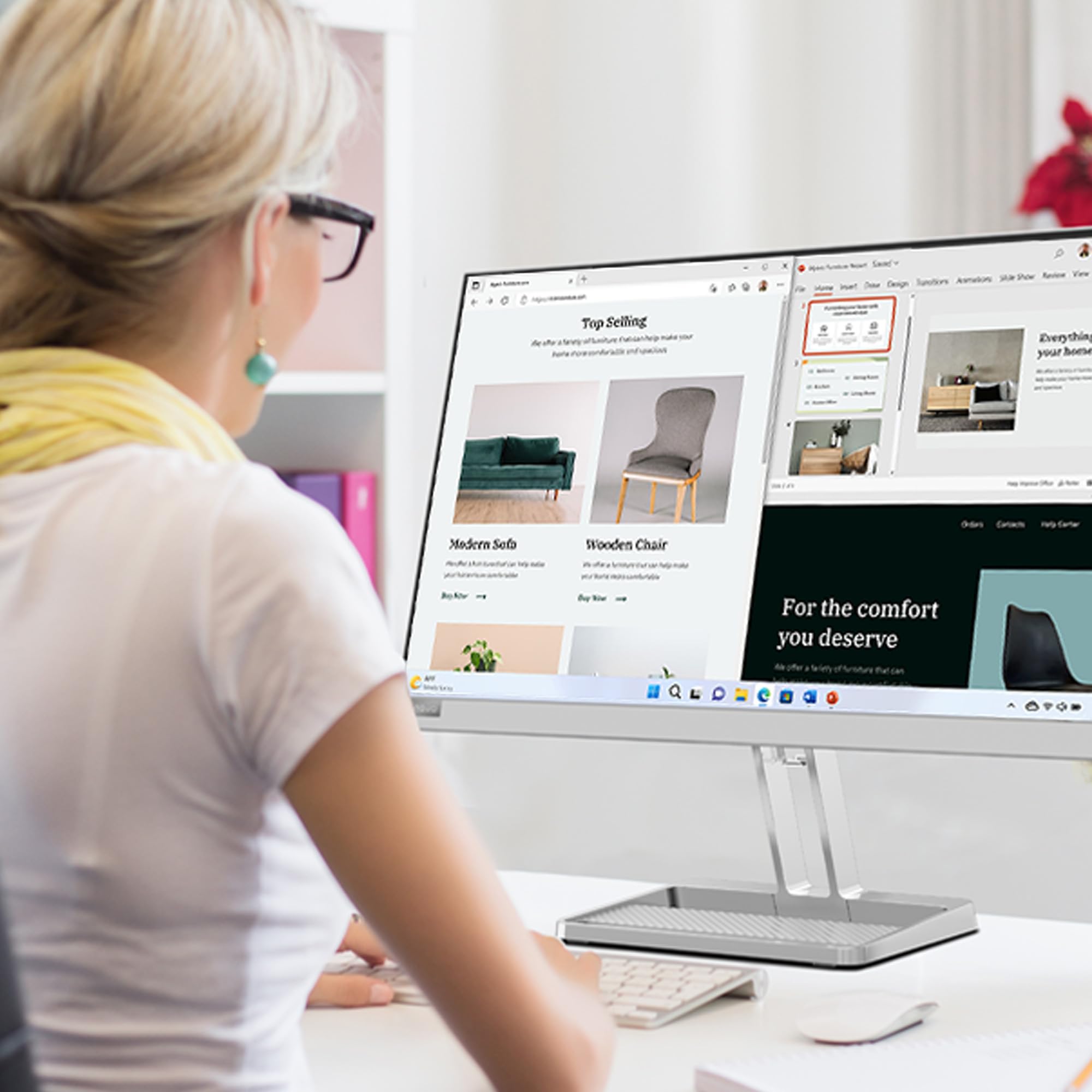 Lenovo L24i-40 Monitor - Display 23.8 pollici FullHD WLED (1920 x 1080, VA, Bordi Ultrasottili, AMD FreeSync, 4ms, 100Hz, Cavo HDMI) - Raven Black - Esclusiva Amazon