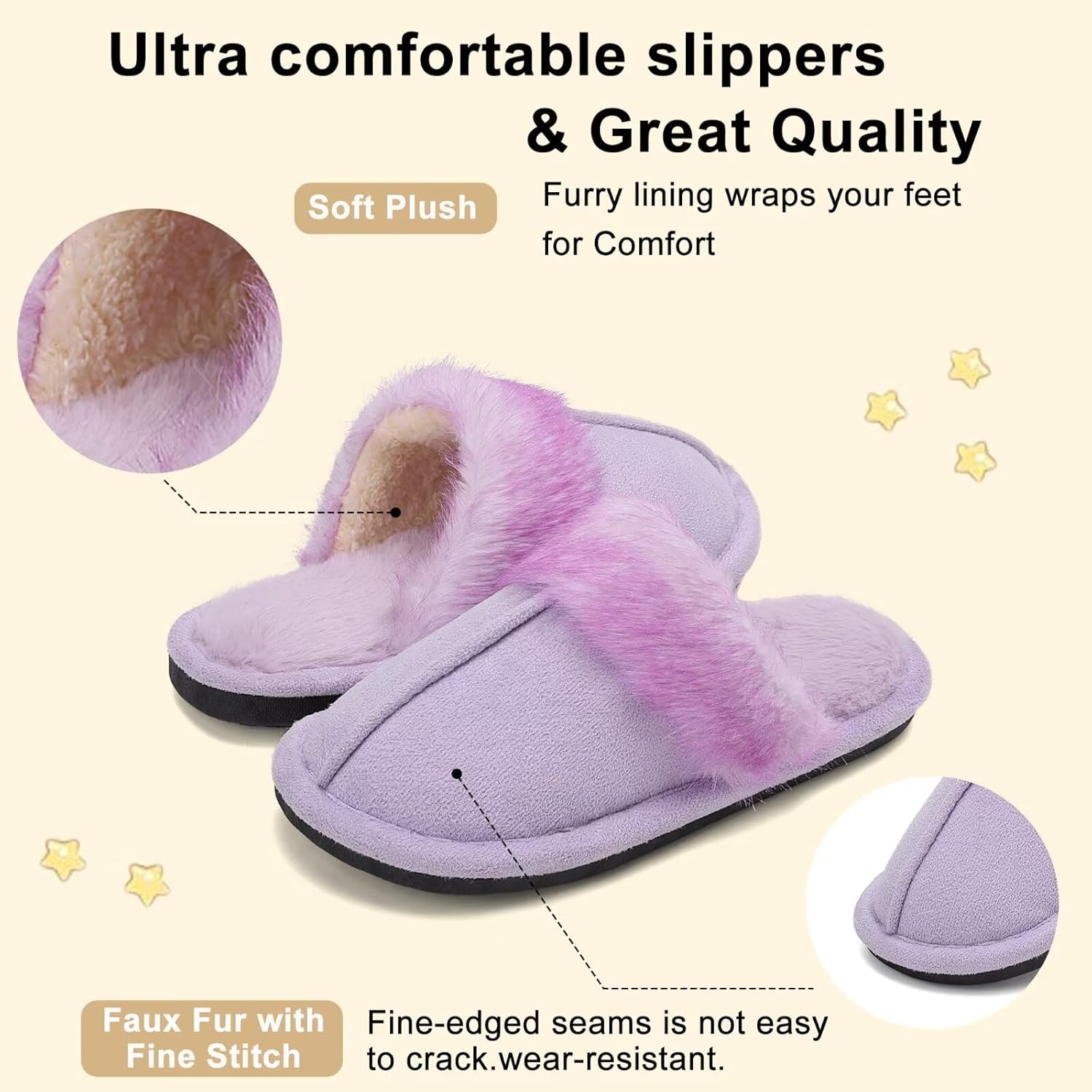 EQW Kids Slippers for Girls Boys - Warm Memory Foam Non-Slip Fuzzy House Shoes, Soft Plush Indoor Bedroom Slides - Image 7