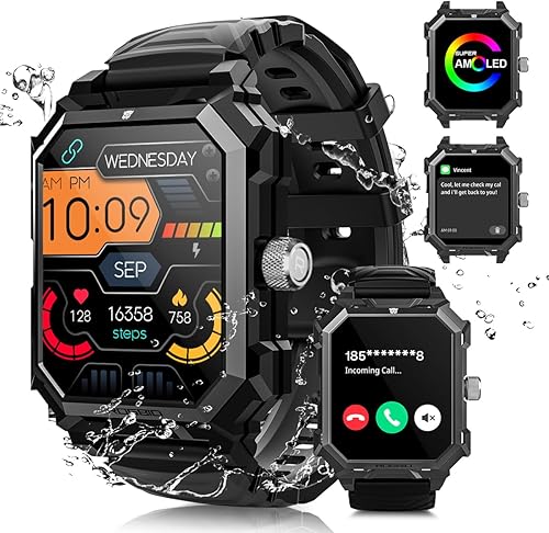 Alpha Gear - Relojes inteligentes militares para hombre, tácticos, resistentes al agua, 5 ATM, resistente al agua, duradero, rival, rastreador de