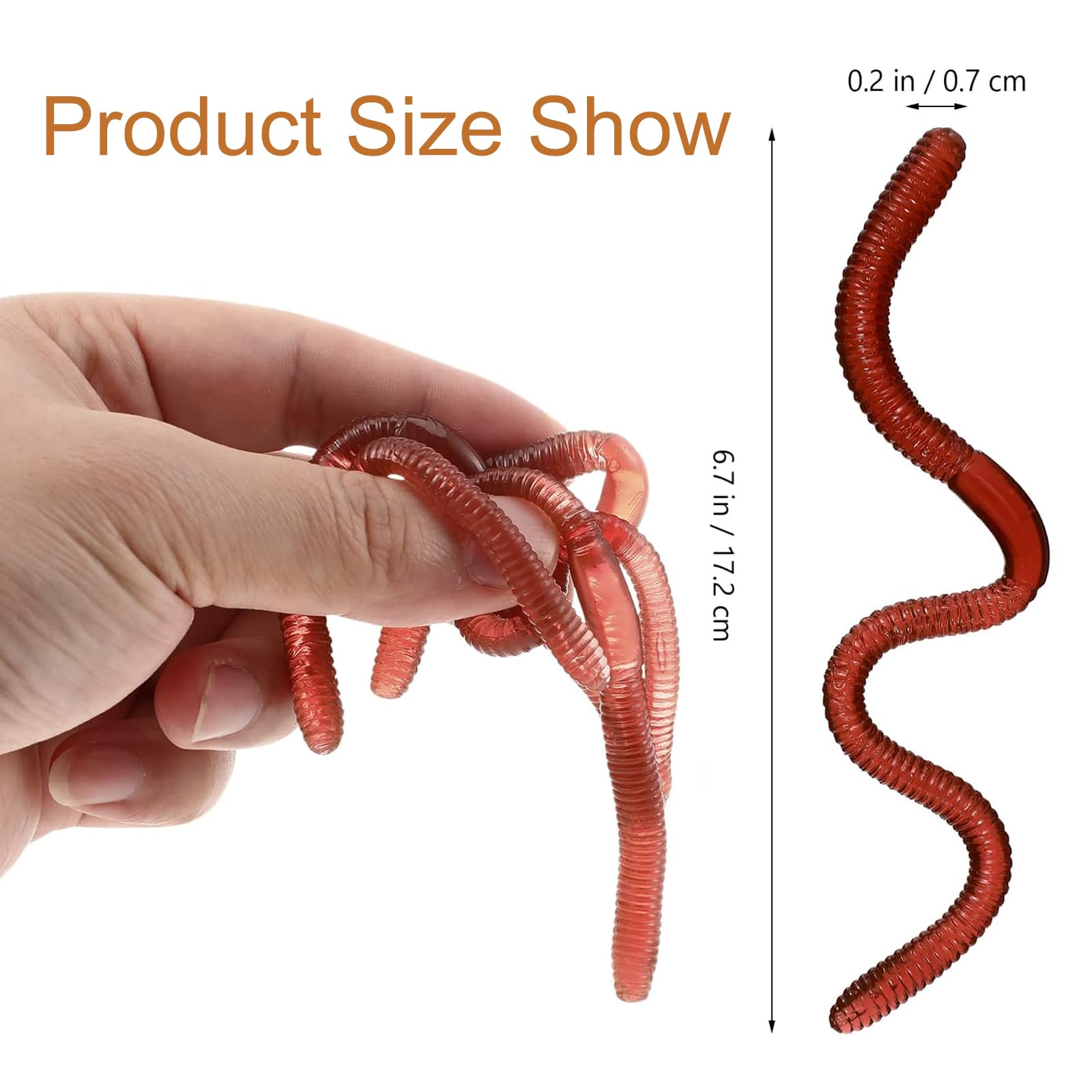 12 Stück Künstliche Regenwürmer - Realistische Gummivürmer Für Streiche & Halloween
