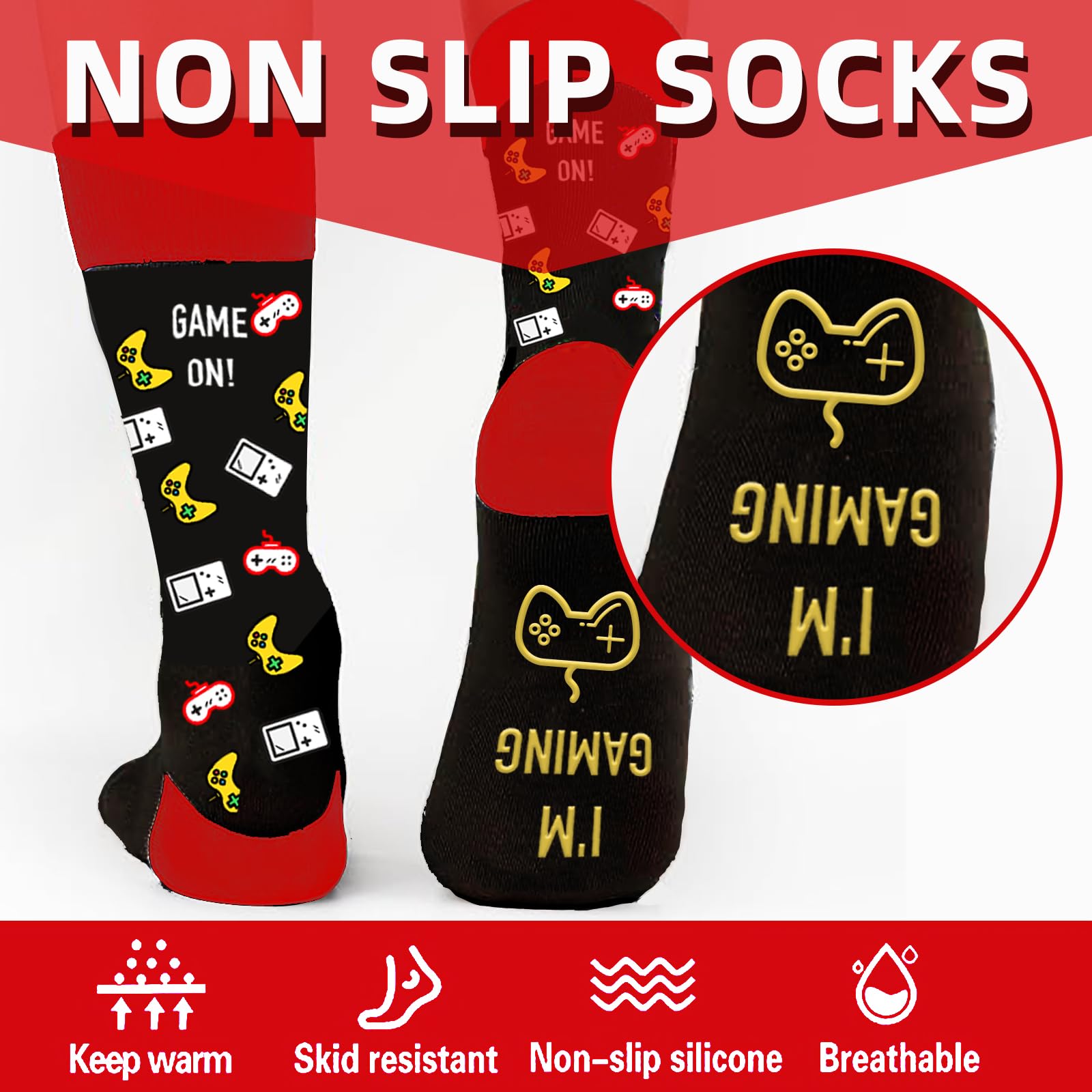 Calzini Da Gioco Divertenti "Do Not DISTURB, I‘M GAMING’" in Cotone di Lusso - Regalo Perfetto per Adolescenti, Uomini, Natale - Taglia Unica EU 39-45