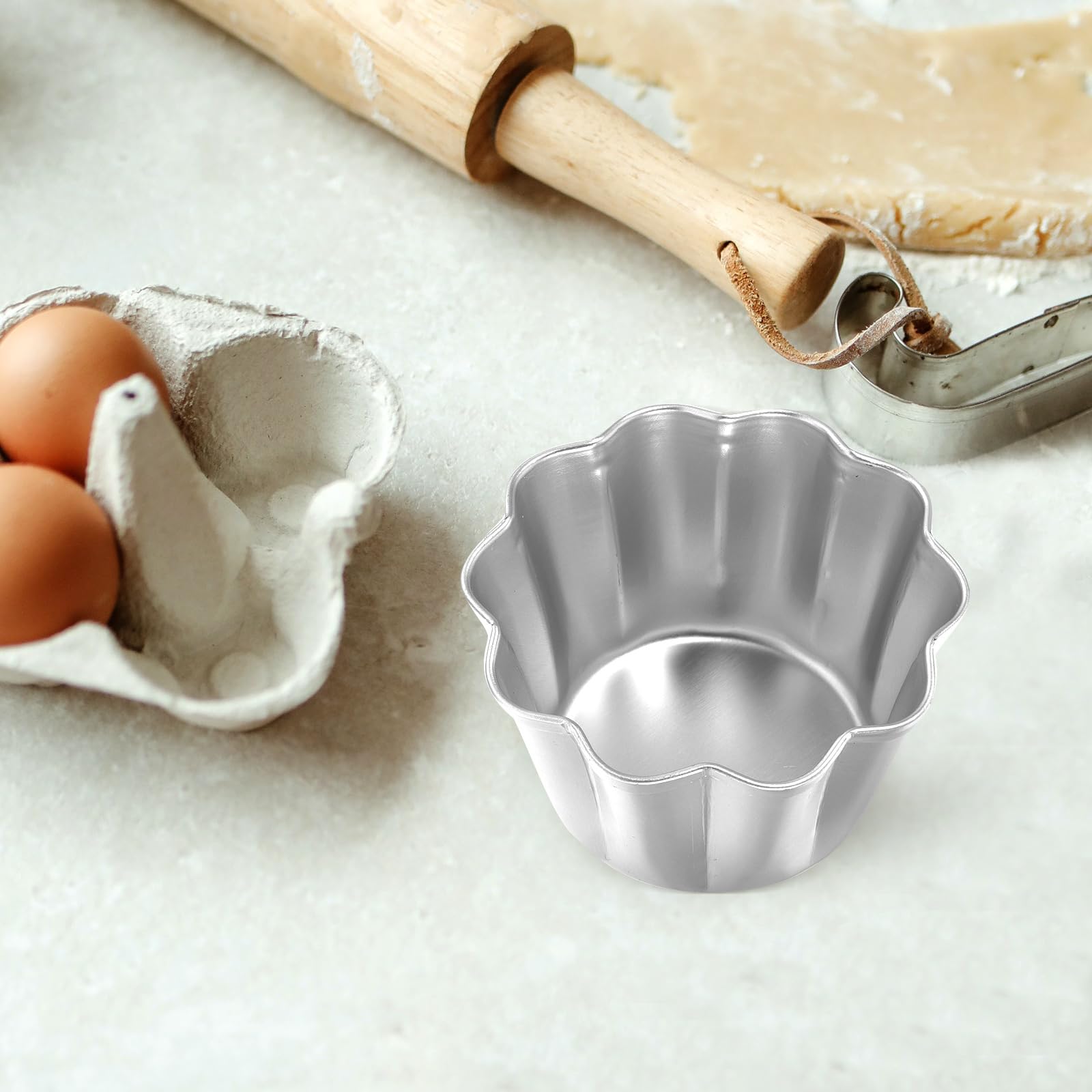 Luxshiny Juego de 2 moldes multifunción para hornear magdalenas y pasteles caseros, 6 unidades