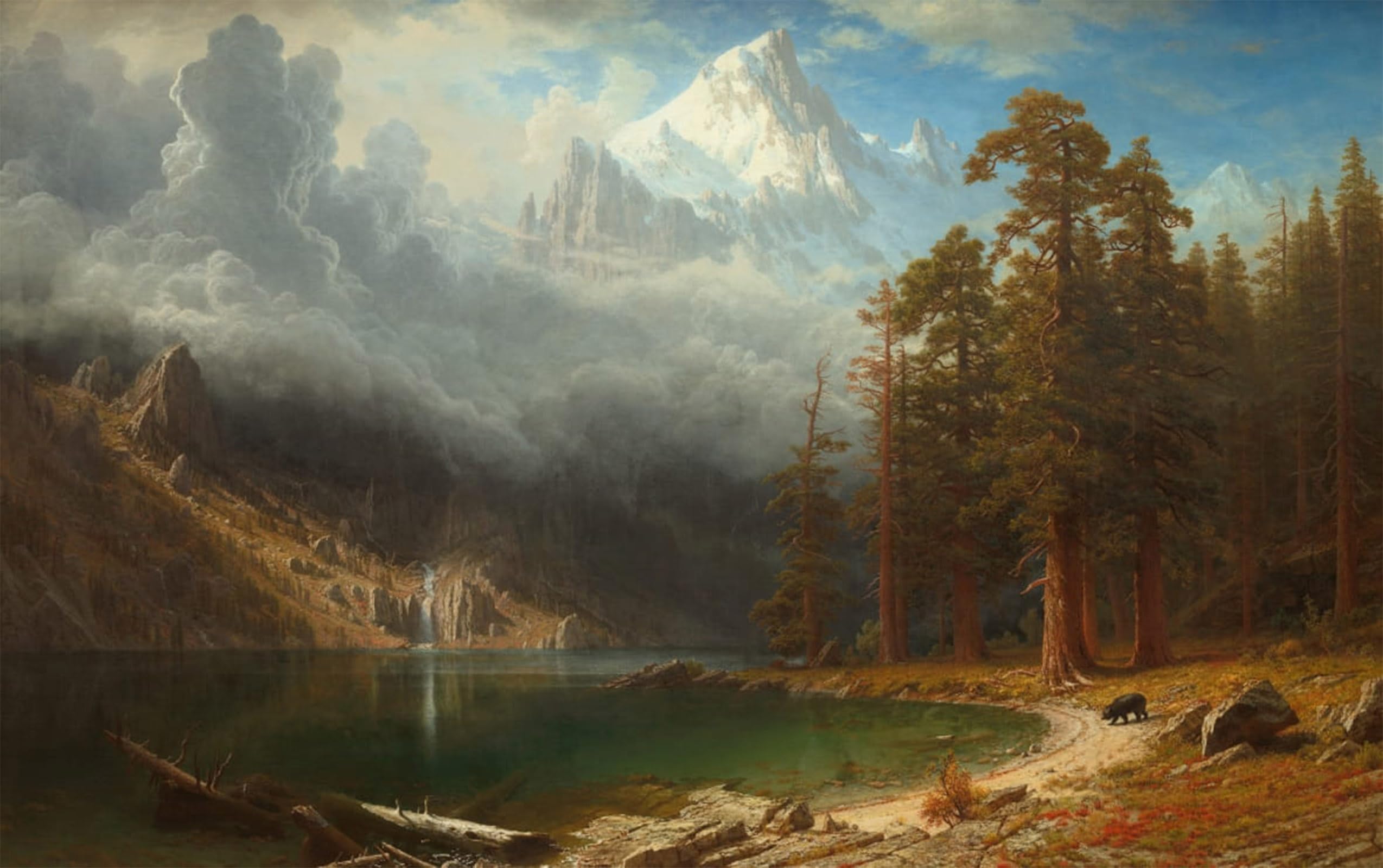 ARTXLXXBN Famous Painting Art Wall Decor Abstract Art Picture Mount Corcoran by Albert Bierstadt Animal Pictures for Home Decor 60x90cm