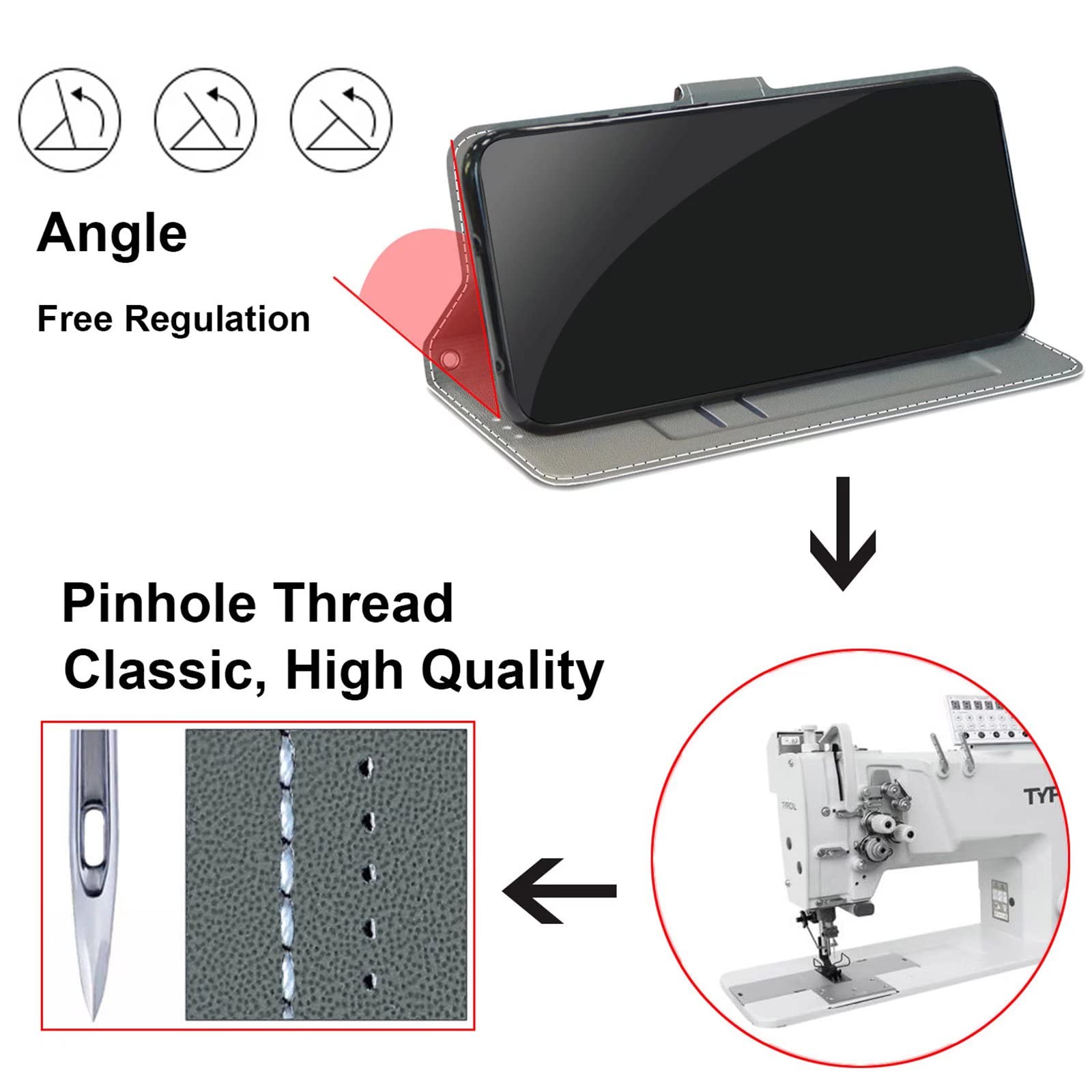 TIANCI Cover Per IPhone 14 Pro Max Con Stampa UV HD - Custodia Portafoglio Flip In Pelle Con Fibbia Magnetica E Cinturino - 2