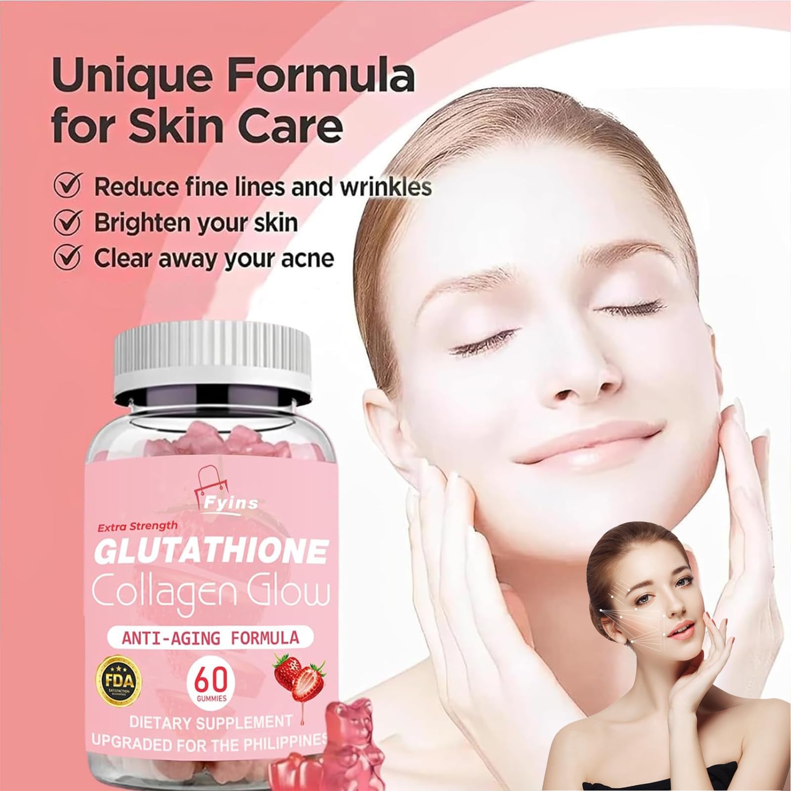 glutathione collagen glow fda approved Gummies, Glutathione Collagen Glow, Glutathione Gummies, Korean Collagen Gummies for Women, Skincare (3 Pcs) Health & Personal Care Size:15ml/0.5oz B-PLEX 100, VITAMIN B-COMPLEX research-use