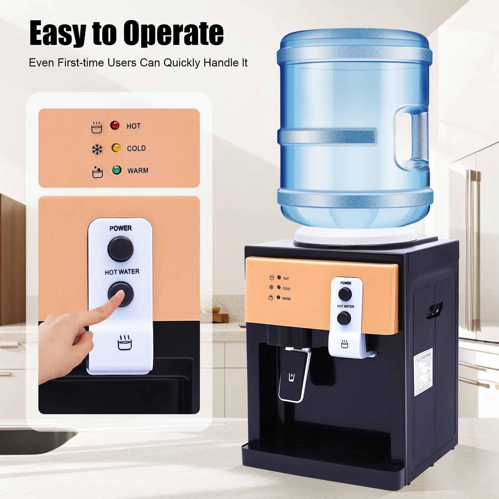 Distributore Acqua Calda E Fredda Elettrico | 550W | Raffredda A 8°C E Scalda A 95°C | Acciaio Inox - Foto 3