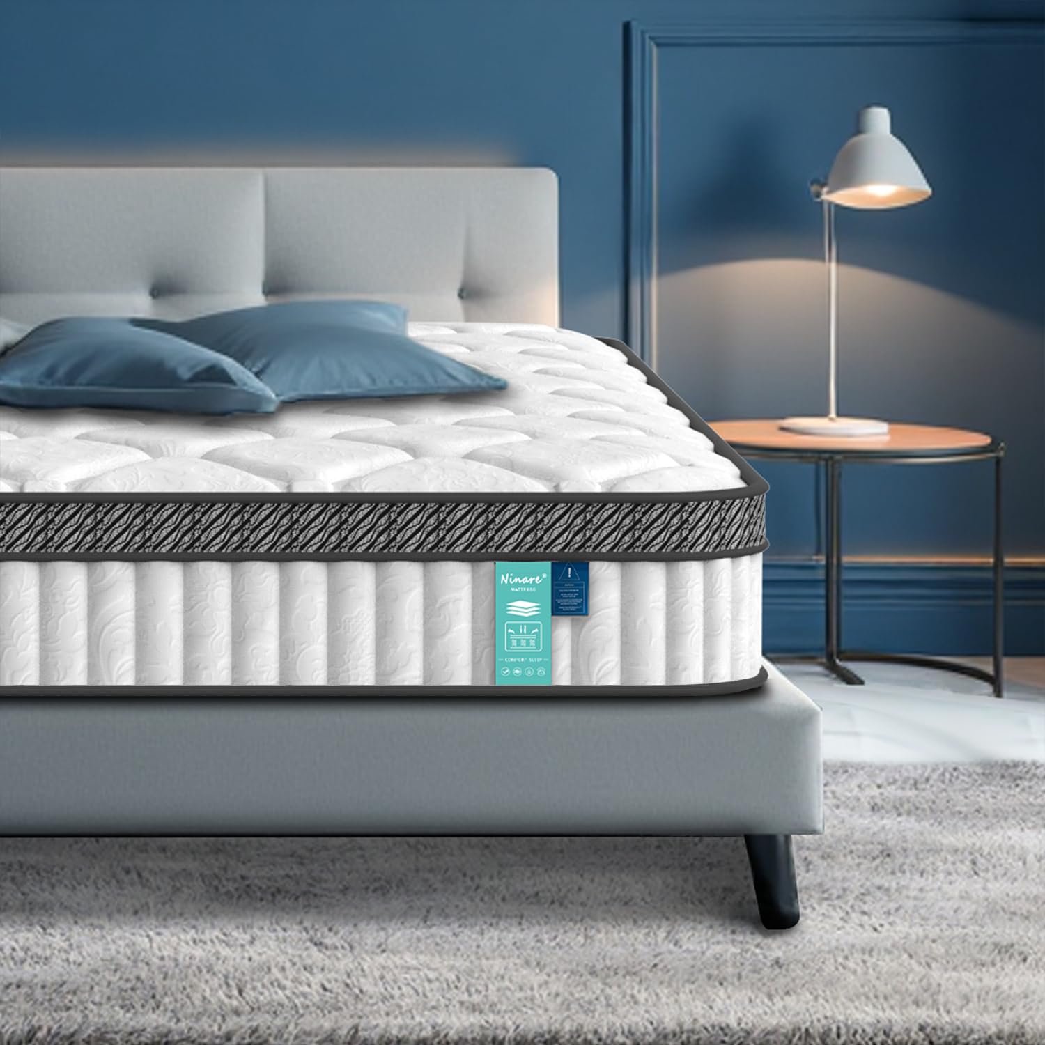 12 inch Queen Mattress, Hybrid Memory Foam and Pocket Spring, Motion Isolation, Medium Firm,Edge Support, Soft Touch, Cool and Breathable,Comfortable Mattress in a Box