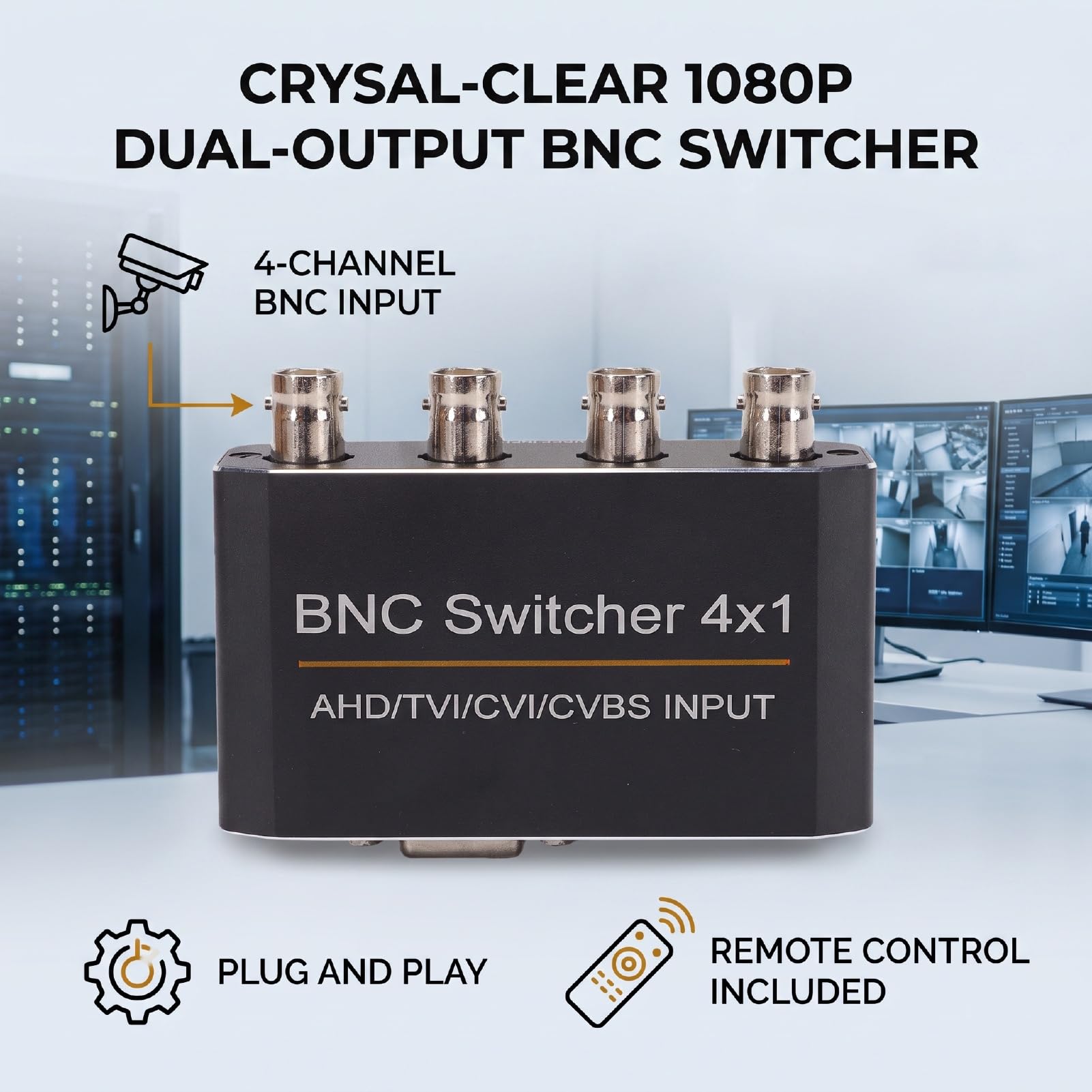 Sxhlseller 4-kanałowy BNC AHD TVI CVI CVBS na HDMI VGA 1080P