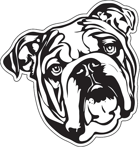 WickedGoodz Diecut - Calcomanía de bulldog inglés, calcomanía para parachoques de perro, para portátiles, vasos, ventanas, autos, camiones, paredes,