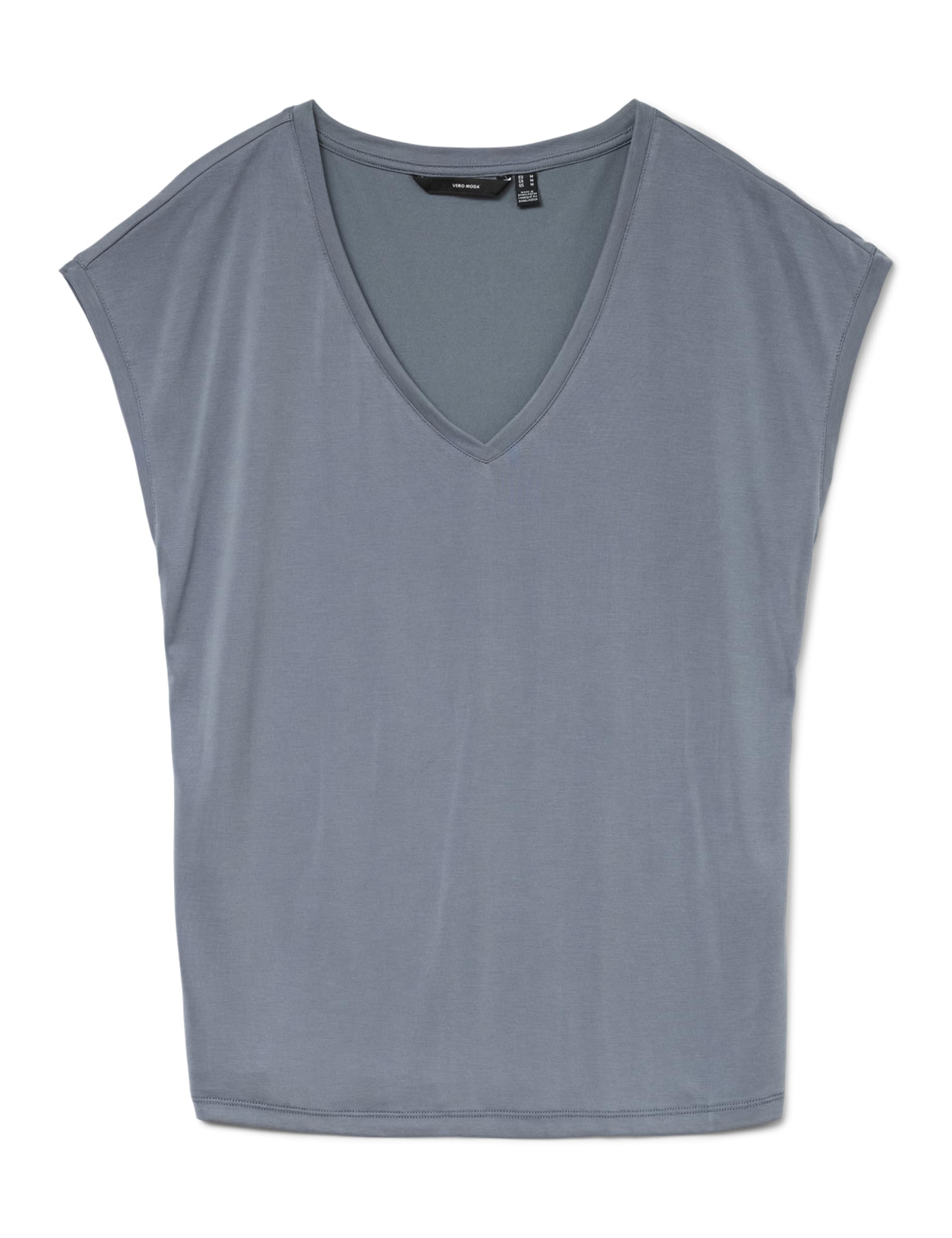 VERO Moda Women's VMFILLI SS V-Neck Tee GA NOOS 10247666, Stormy Weather, M
