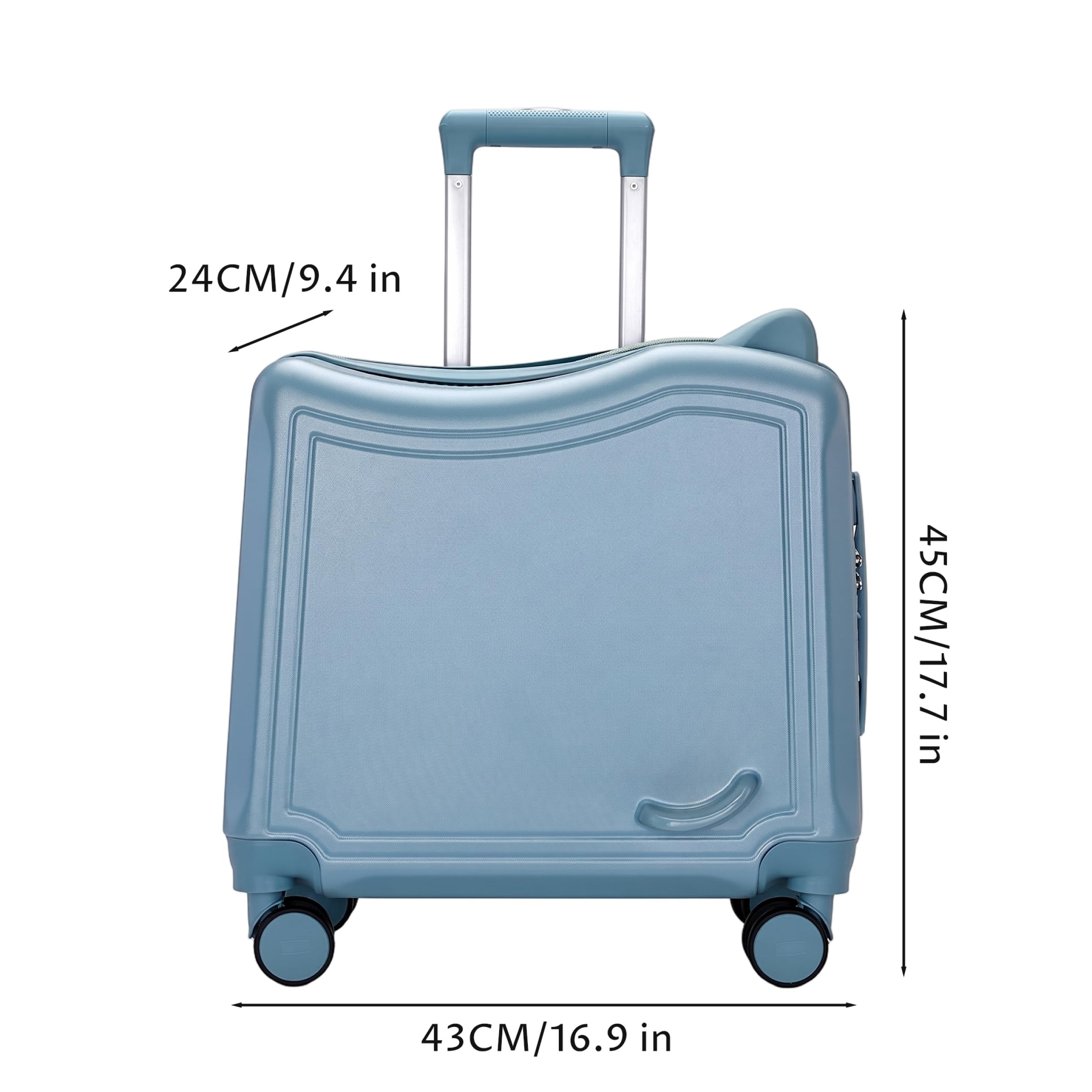 Valigia da viaggio per bambini, con ruote, in plastica, con pedale, 50,8 cm.
