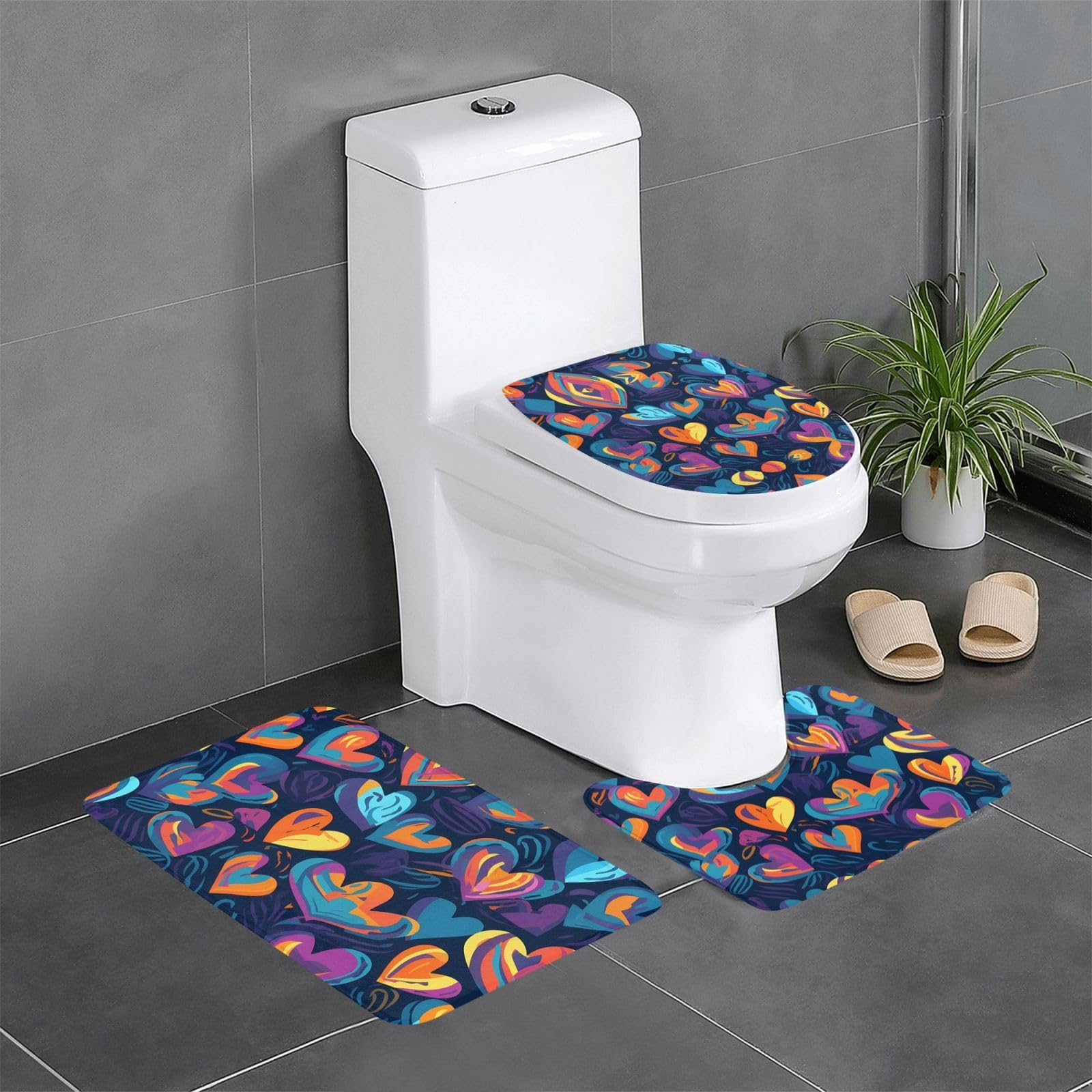 Tapis de salle de bain antidérapants lot triple pour éliminer l'humidité au sol de la coiffeuse
