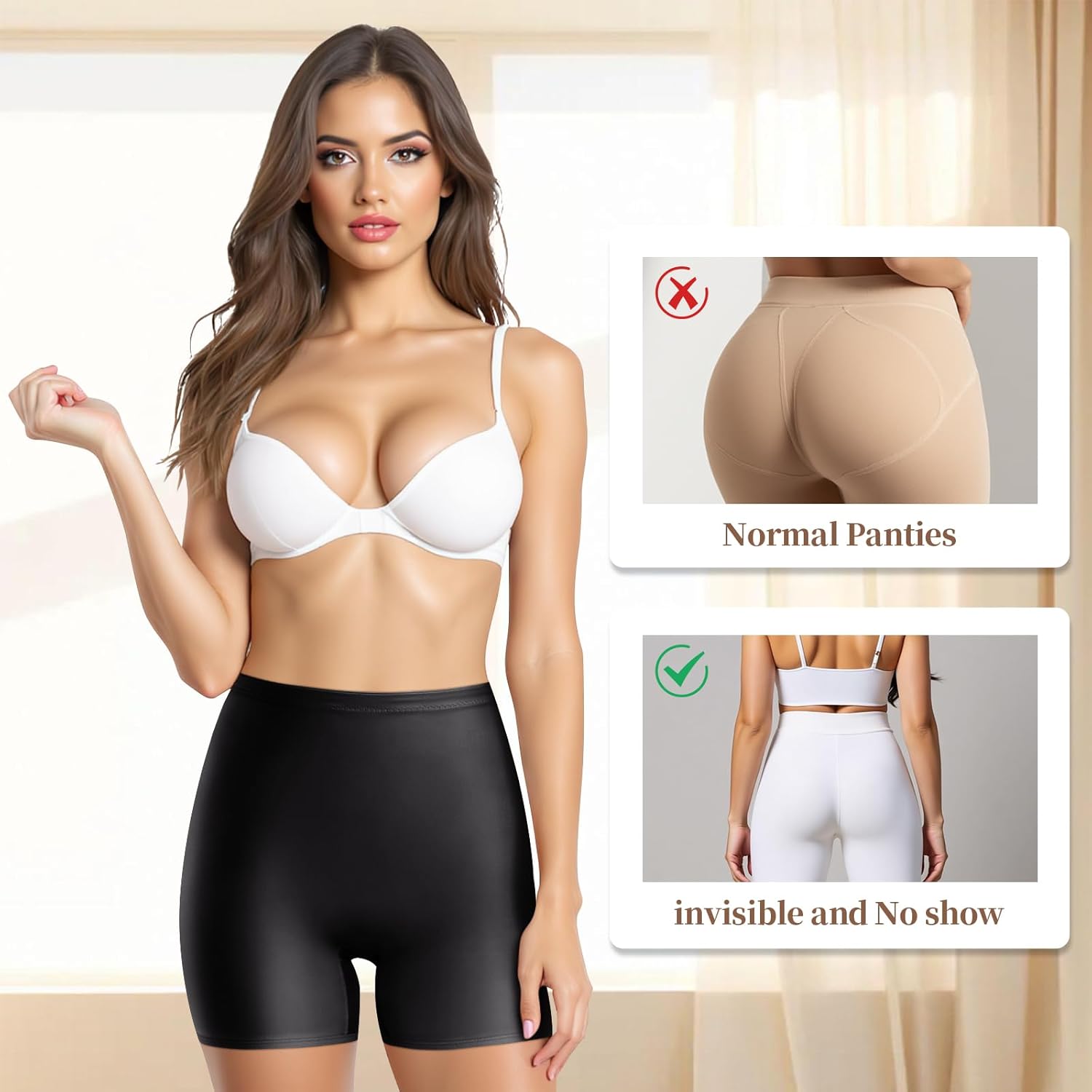 High Waisted Tummy Control Underwear, Stretch Boxer Briefs Panty Soft Boyshorts Comfy Shapewear Panties - Image 3