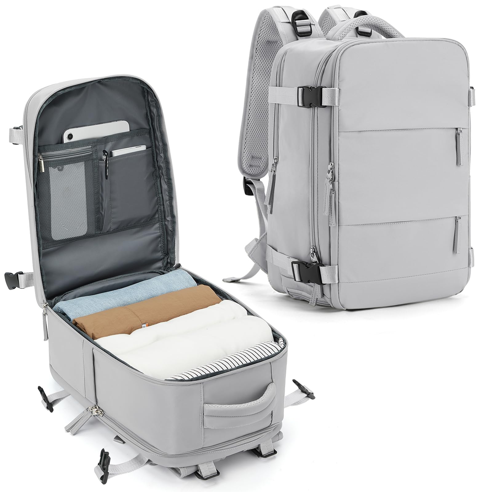 SZLX Zaino Ryanair 40x20x25 Donna Zaino da Viaggio Bagaglio a Mano 20L Uomo Borse da cabina 45x36x20 Easyjet Travel Backpack Adatto a laptop da 14 Pollici con scomparto per scarpe per Lavoro e Scuola