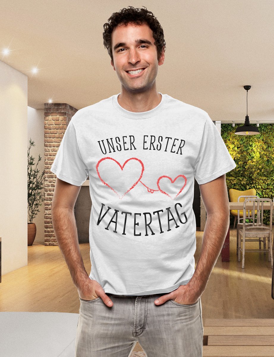 Unser Erster Vatertag Baby Body und T-Shirt Set - Partnerlook für Papa und Baby - Geschenk für Neugeborene