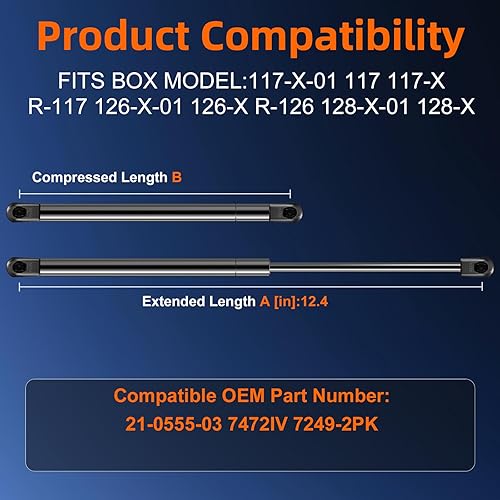 Miniatura 8 de Euplokeer C16-04154 Soporte de elevación de amortiguador de gas de 15 pulgadas, 24 lb107N, para ventana de carcasa de caravana, Snugtop, tapa de