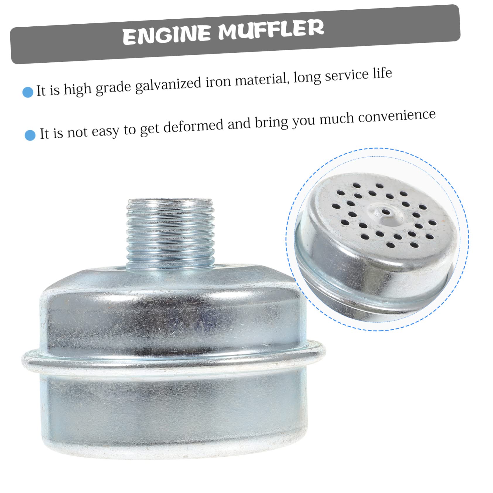 BESPORTBLE 2pcs Lawn Mower Muffler Galvanized Iron Small Engine Muffler for Replacement Easy Installati