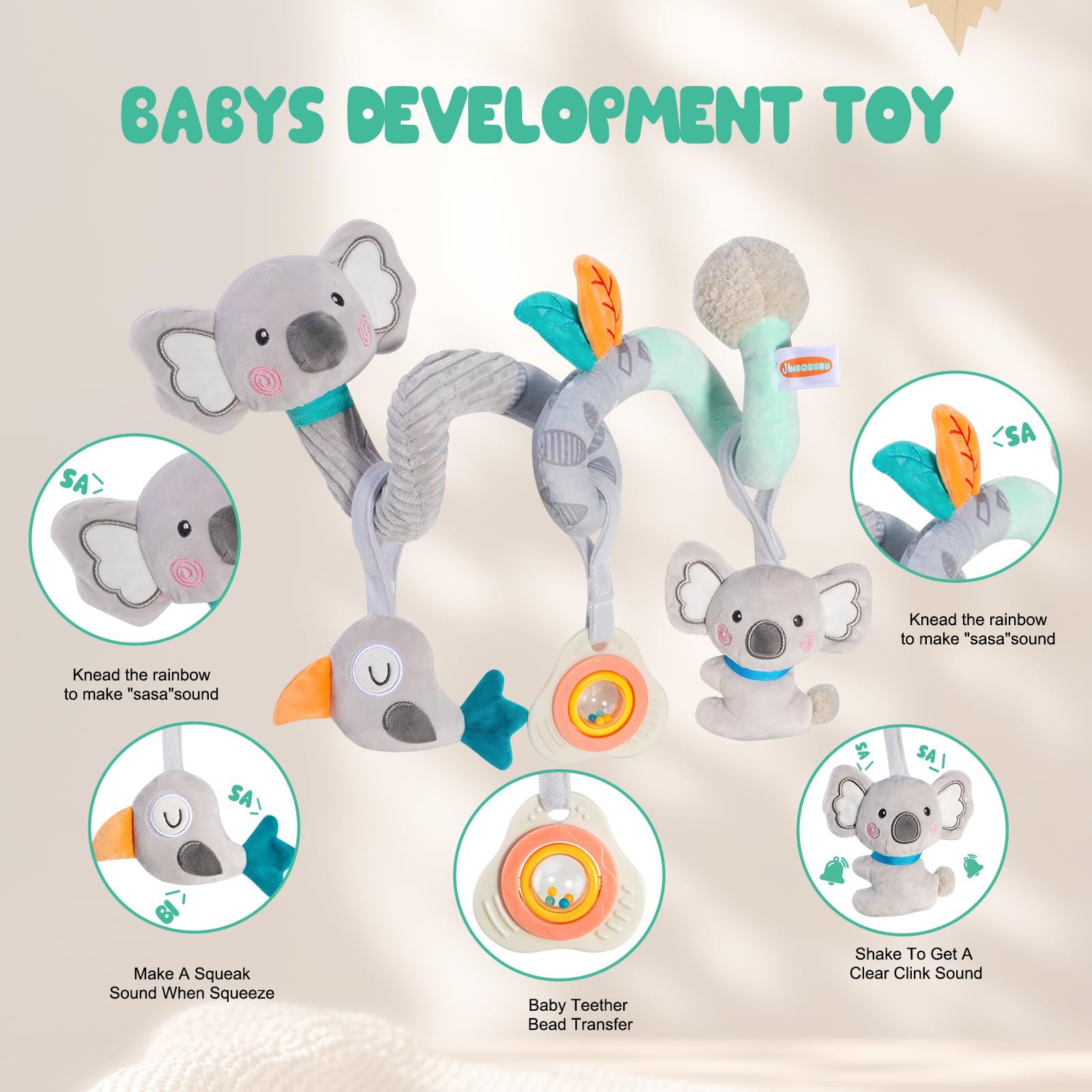 Juguetes para asiento de coche, juguetes para bebés de 0 a 3 meses de desarrollo, cochecito de bebé, juguetes para recién nacidos de 0 a 6 meses, juguete de asiento de coche para bebés de 0
