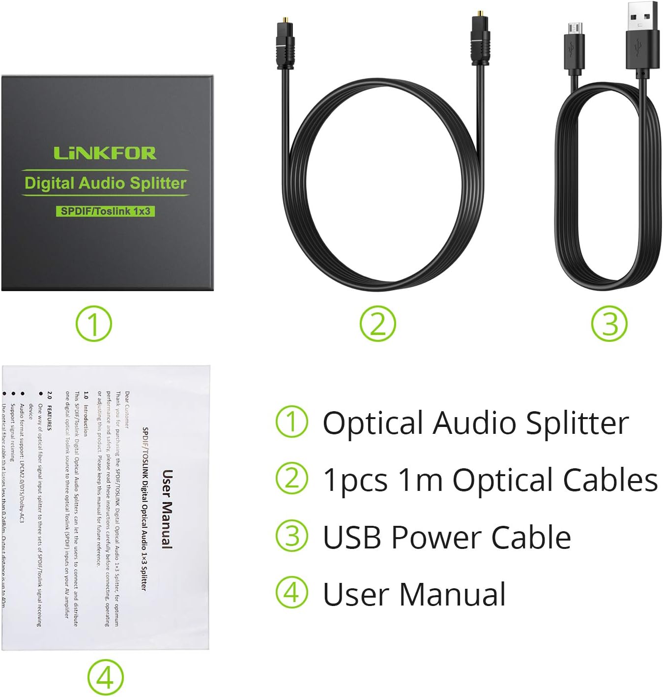 Best LiNKFOR Digital Optical Audio 1x3 Splitter Digital SPDIF Toslink Optical Fiber Audio Splitter 1 in 3 Out Aluminum Alloy with Optical Cable Support 5.1CH Dolby-AC3 DTS for PS3 Blue-Ray DVD HDTV Limited LiNKFOR Digital Optical Audio 1x3 Splitter Digital SPDIF Toslink Optical Fiber Audio Splitter 1 in 3 Out Aluminum Alloy with Optical Cable Support 5.1CH Dolby-AC3 DTS for PS3 Blue-Ray DVD HDTV