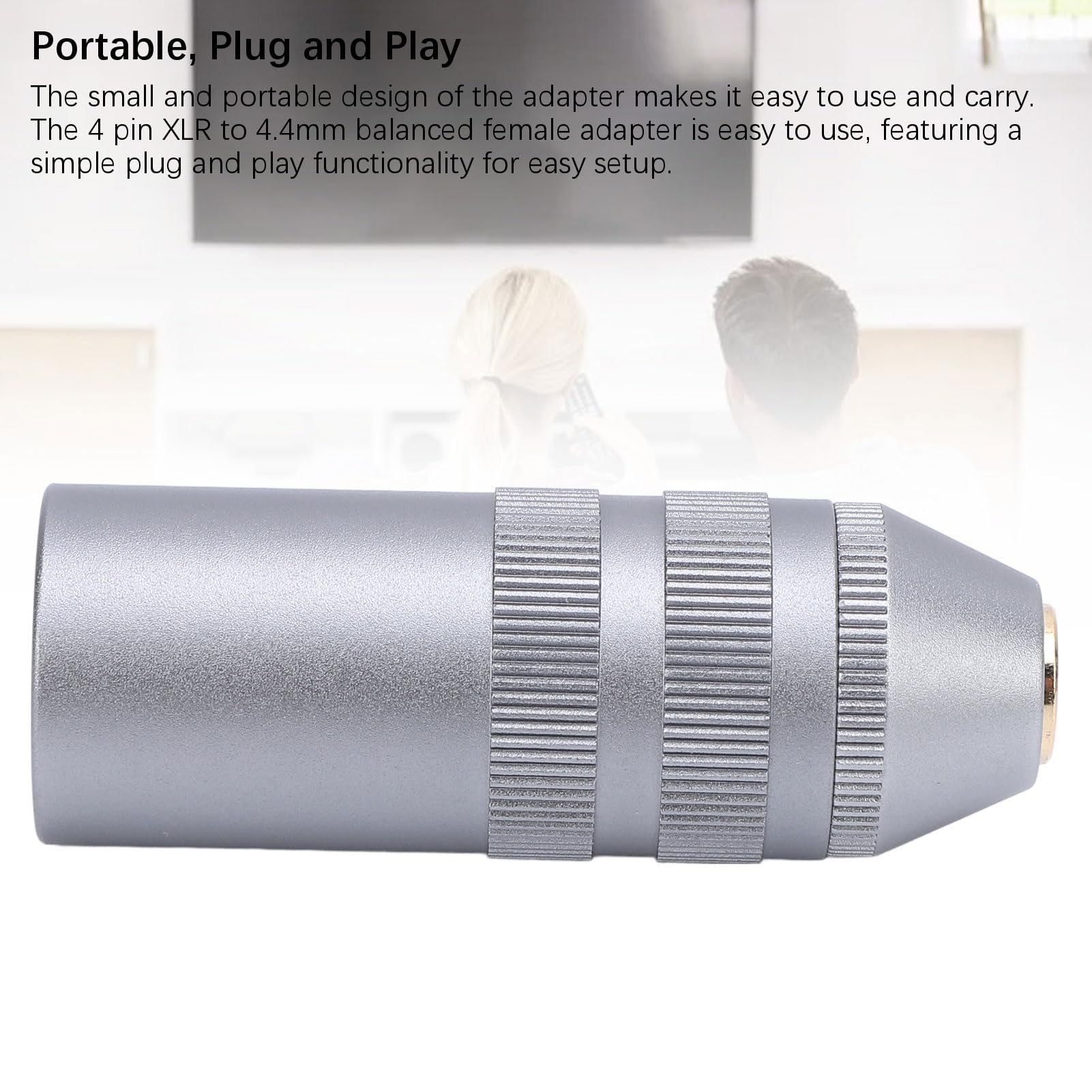 Adapter XLR na 4,4 mm, 4-pinowy XLR męski na 4,4 mm zbalansowany adapter żeński, 4-pinowy adapter XLR na 4,4 mm żeński zamiennik do wzmacniaczy mikrofonów