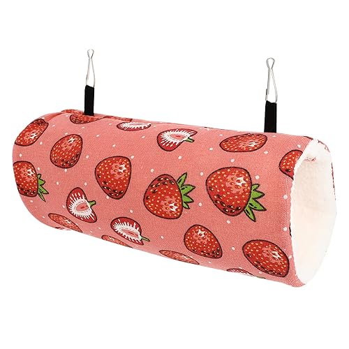 Hamster Hammock Hanging Tunnel Cage Swing Warm Plush Hideout Small Animal Accessories for Hamster Rat Chinchilla 27x12CM
