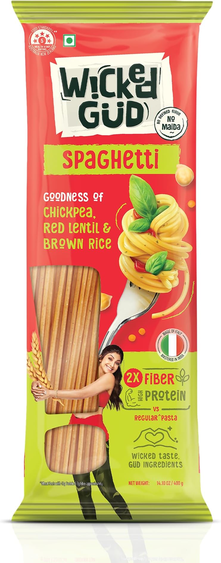 WickedGud Spaghetti Pasta Semolina Wheat 400gm