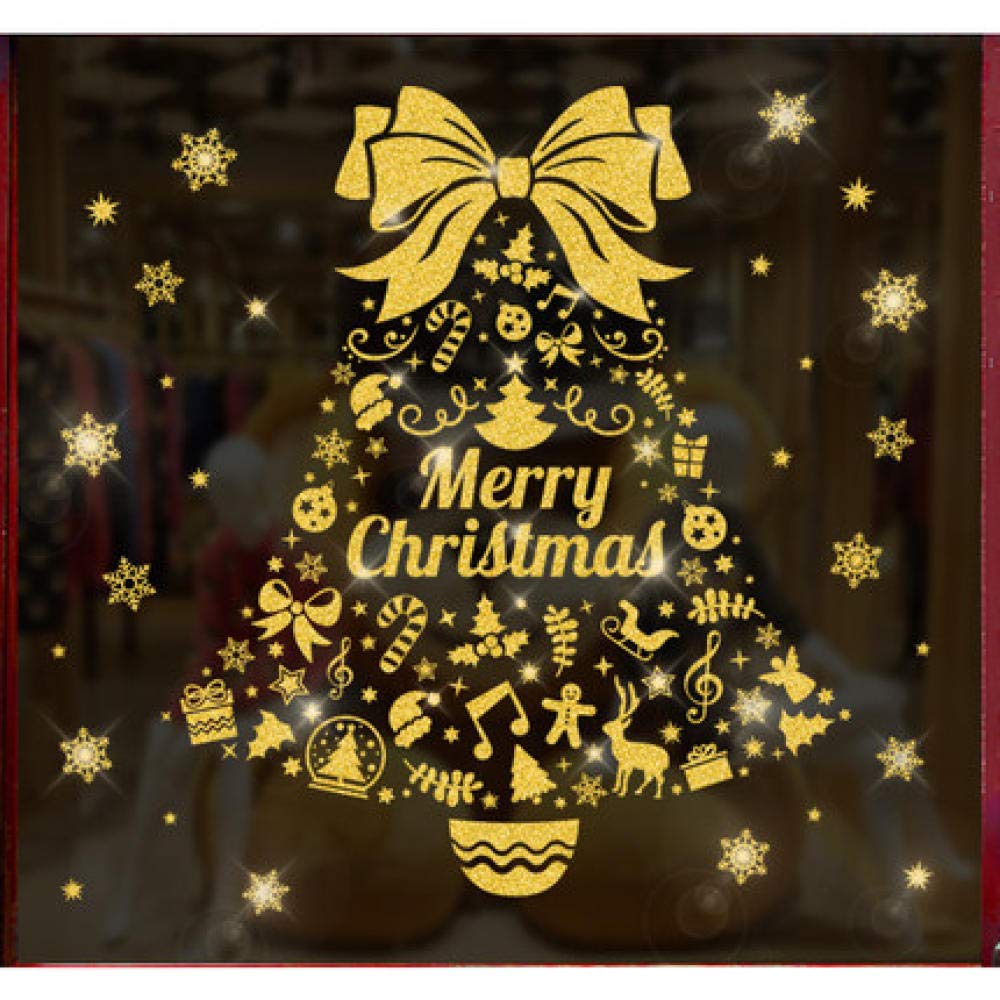 Décorations pour fenêtres, Autocollants De Fenêtre De Noël, Adhésifs De Fenêtre, Autocollants De Décoration De Fenêtre De Noël Boutique Centre Commercial Autocollants De Porte En Verre Creative Cloche