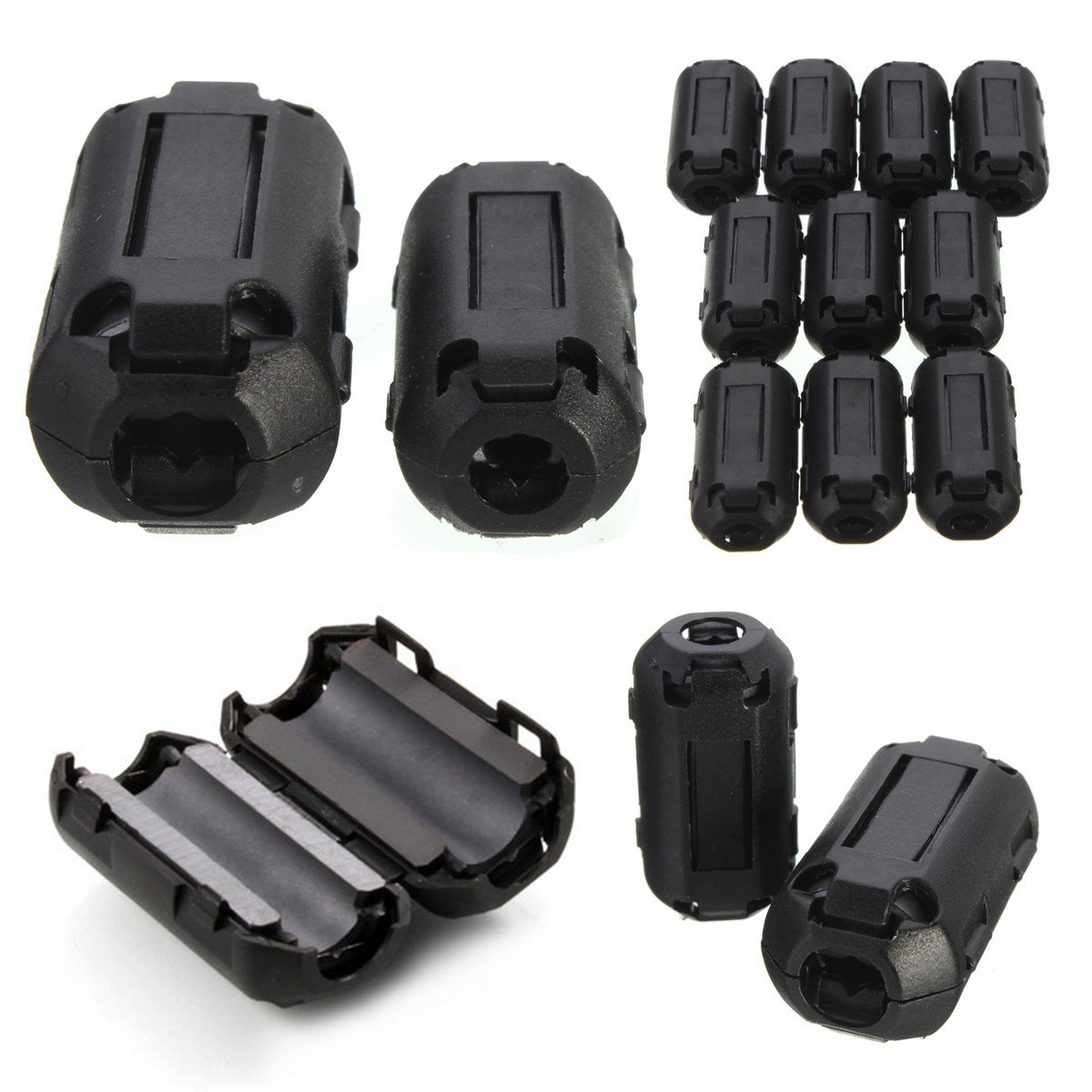 5 Pezzi Filtri Ferrite Antirumore Per Cavi | Nucleo RFI EMI A Scatto, Diametro Interno 7 Mm, Nero - 3