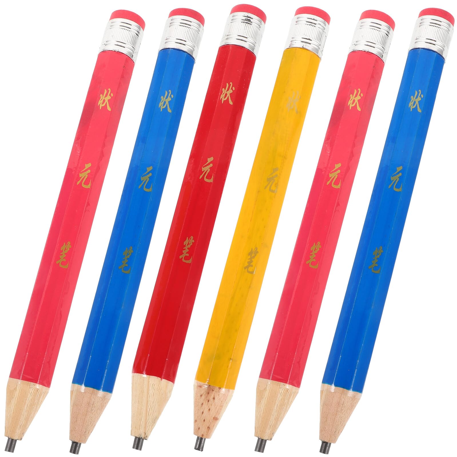 6 piezas Lápices de Madera Octogonales Grande para Material Seguro y Ergonómico Útiles Escolares para Estudiantes para Escritura y Dibujo Color Aleatorio Color Aleatorio