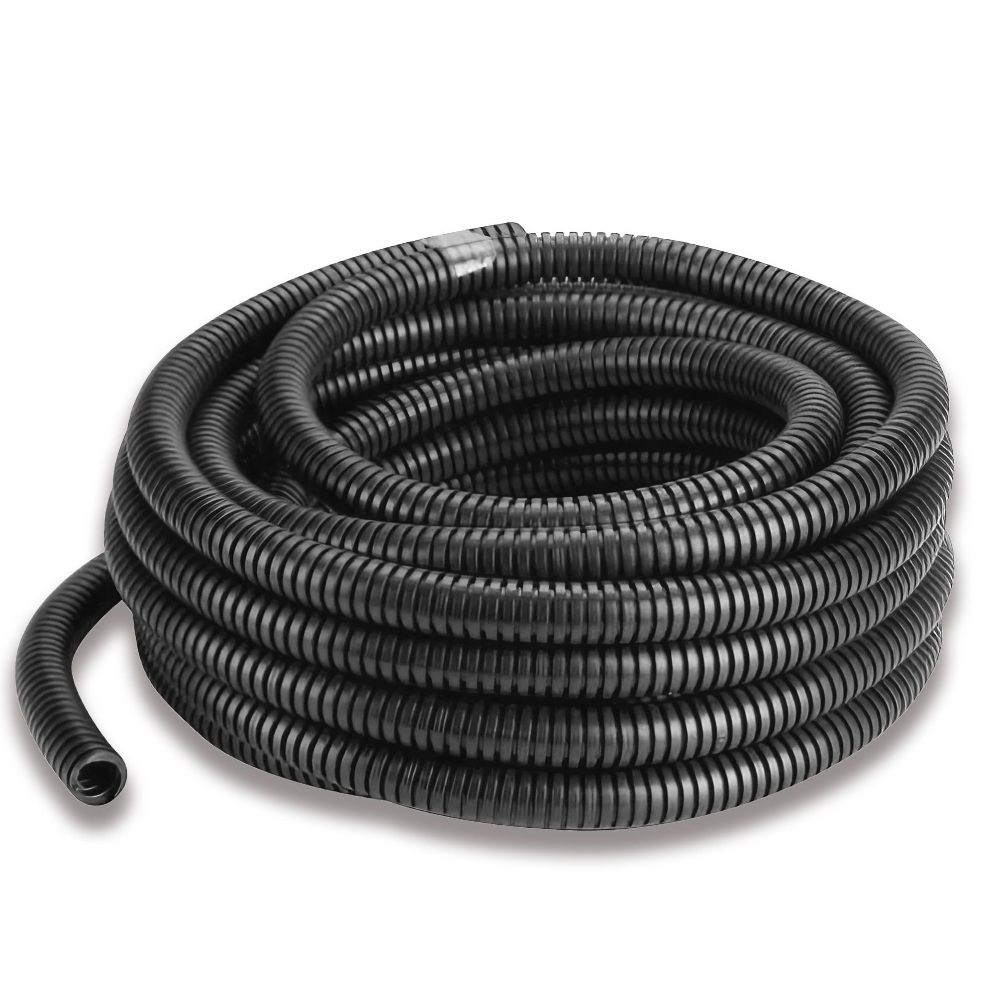 ESTO Tuyau ondulé 16 20 25 32 écheveau de 50 ou 100 mètres, gaine flexible ondulée non ouverte protectrice de câbles, pour travaux électriques, électricien 25 mètres/DN 32