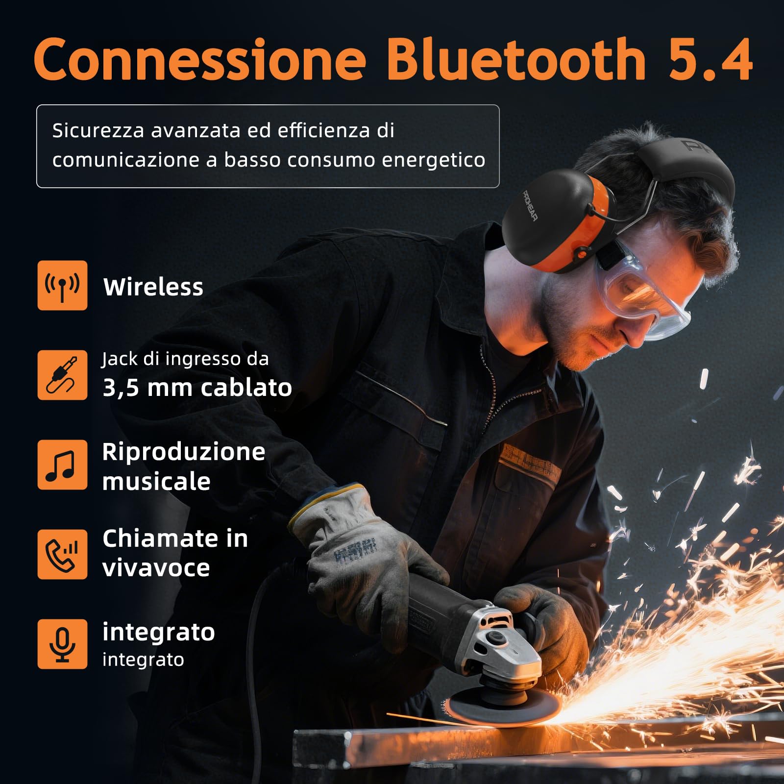 Prohearing (Upgraded) 037 Bluetooth 5.0 Cuffie - Dettaglio