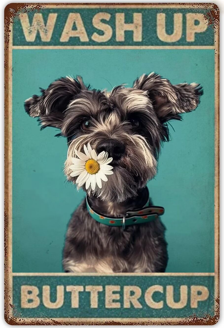 Anceky Dog Bathroom 5D Diamond Painting Kits for Adults & Beginner Full Drill Wash Up Buttercup Funny Schnauzer Diamond Art Paint Round Diamonds DIY Gem Painting Kit for Home Decor 12X16 Inch