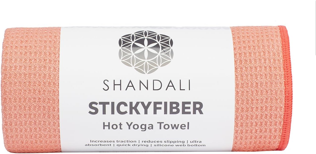 (Standard, Lotus Pink) - Hot Yoga Towel - Shandali Stickyfiber Yoga Towel - Mat-Sized, Microfiber, Super Absorbent, Anti-slip, Injury Free, 60cm x 180cm - Best Bikram Yoga Towel - Exercise, Fitness