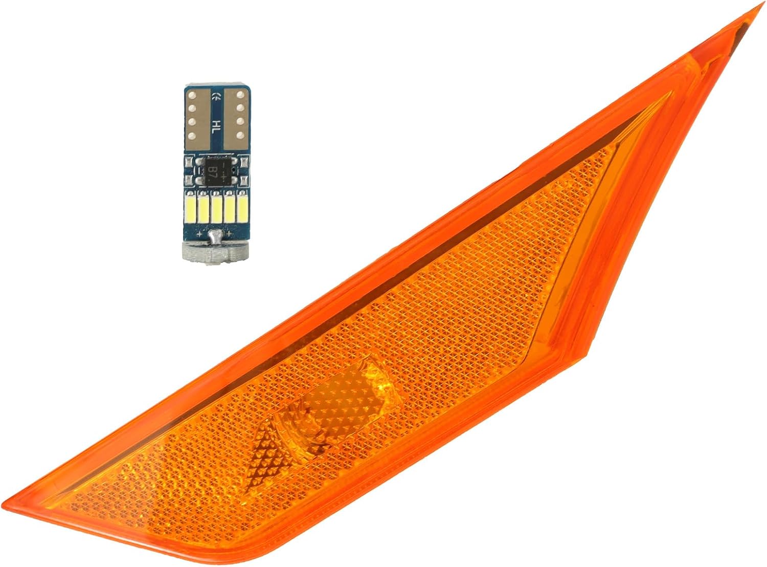 QZQ Side Marker Lamp Turn Signal Light W/Led Bulbs Fits for Honda Civic 2016-2021 10th Gen Sedan-Yellow Compatible with 2016-2021 Honda Civic 10th Gen Sedan