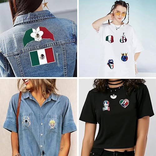 Miniatura 4 de Parche multifuncional de diseño multicolor lindo y moderno, 12 piezas (no parche bordado), parche de dibujos animados de estilo mexicano autoadhesivo