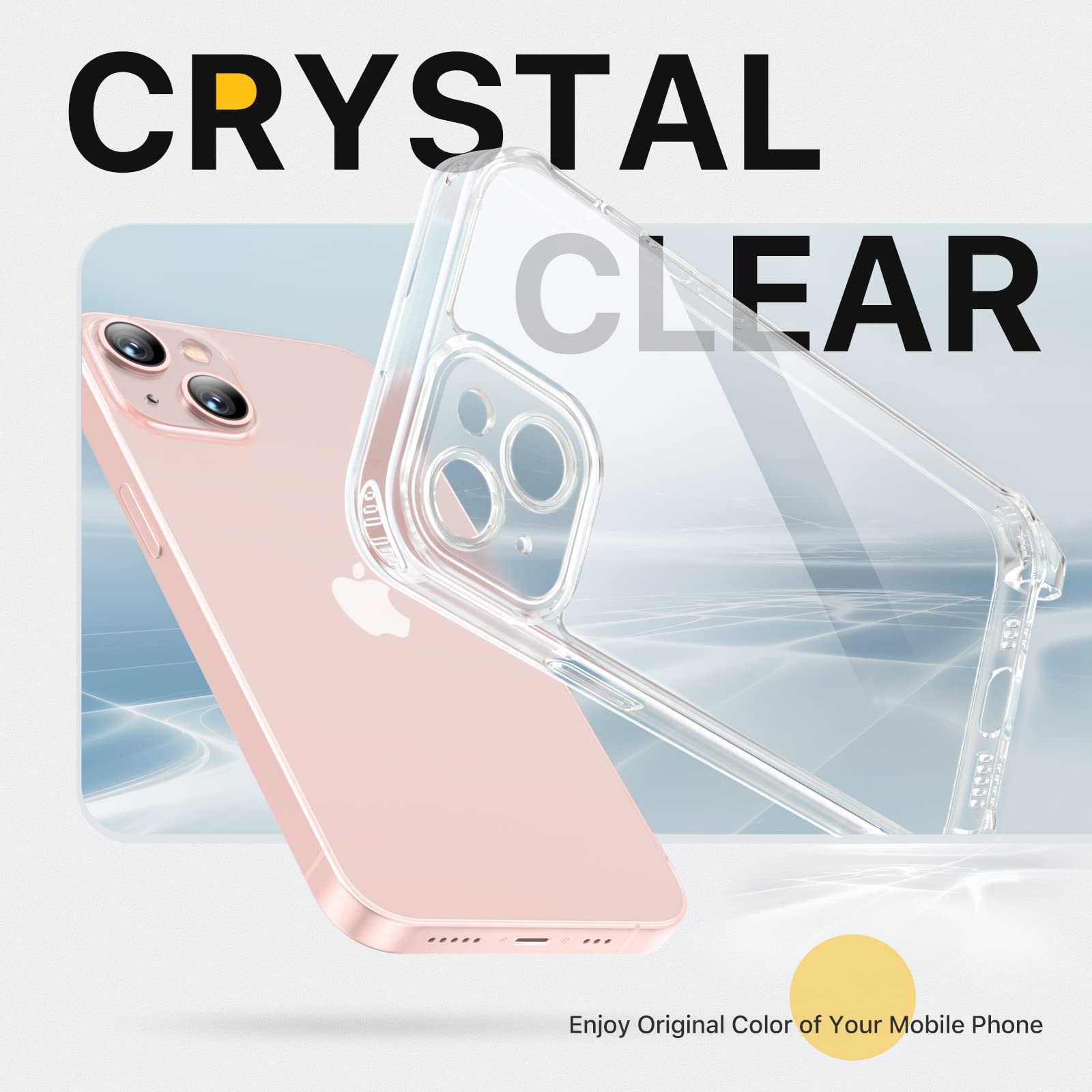 GOODVISH Cover Trasparente con Cordino per iPhone 13 6.1'', con 2 Pezzi di Pellicola Protettiva, Custodia con Regolabile Laccio Tracolla, [Antiurto] [AntiGraffio] Case con Collana, Rosa - Vista 6