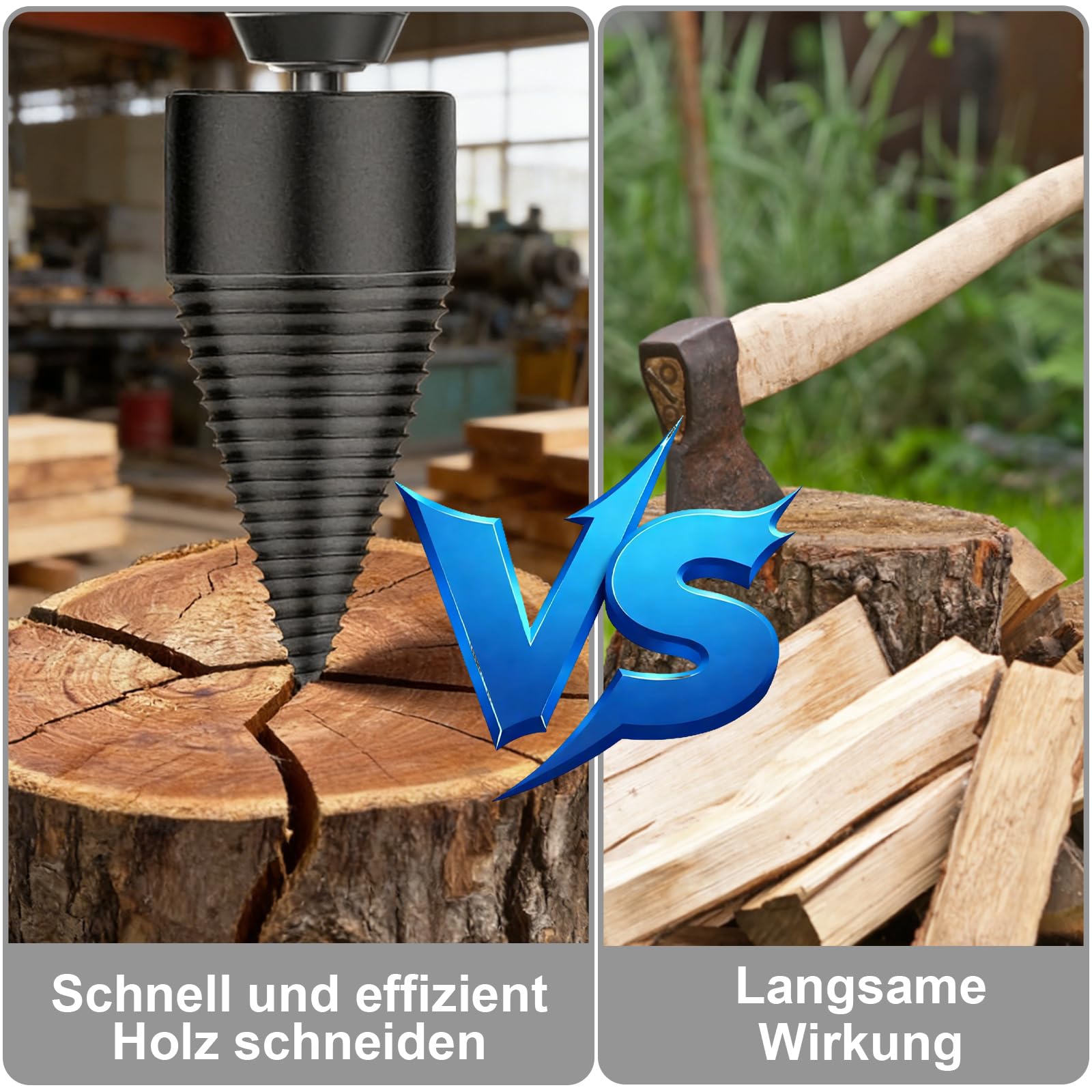 Divisor de madera de 45 mm y 32 mm con 4 ejes de perforación, divisor de madera, herramienta de división de madera, adecuado para el uso en casa, al aire libre y en el jardín