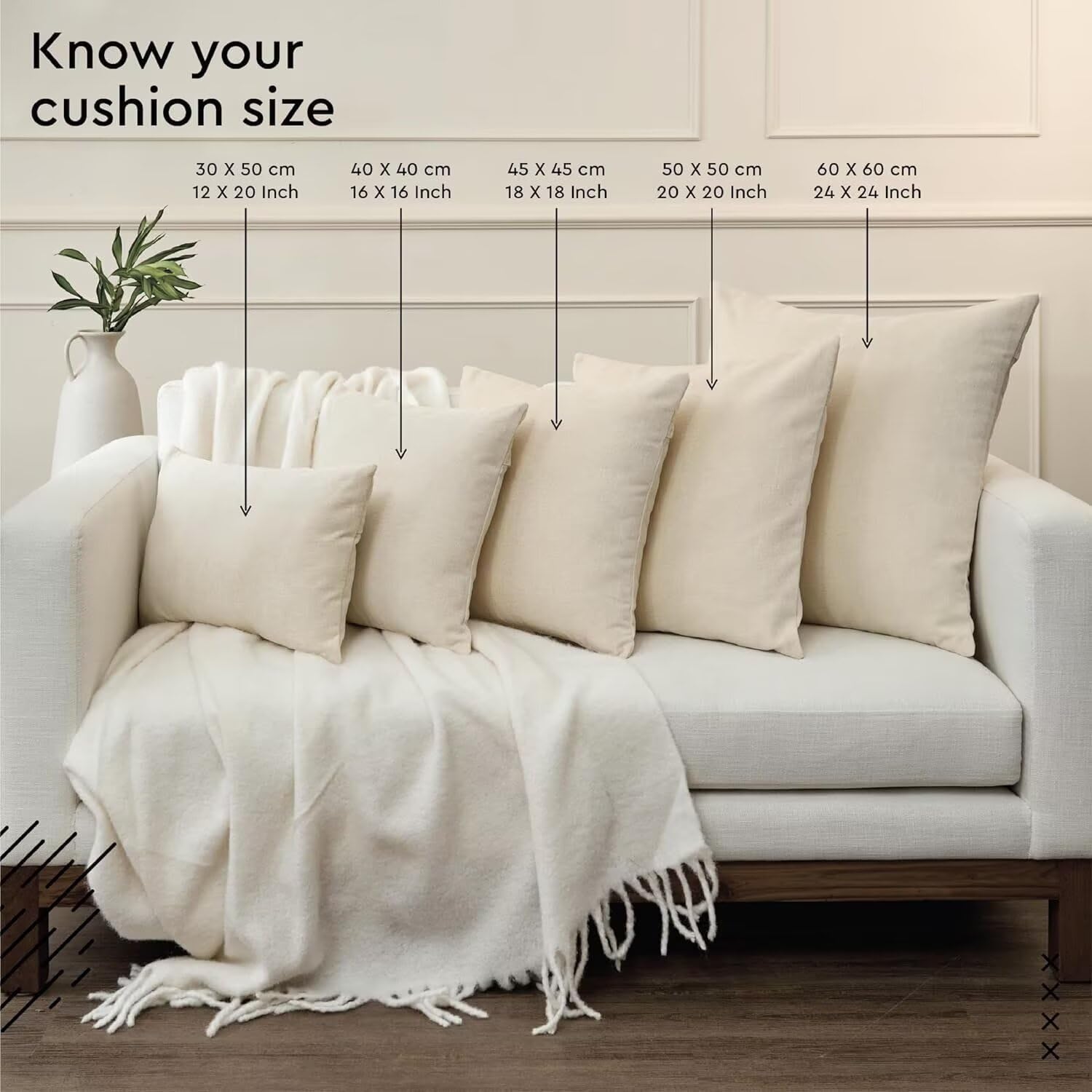 Federe Cuscini Divano 60x60cm Cuscini da Esterno Impermeabili Semplice Federe Cuscino Letto per Divano Velluto Set di 2 Banda Copricuscini per Divani Decorativi Arredo con Cerniera Invisibile f-12951