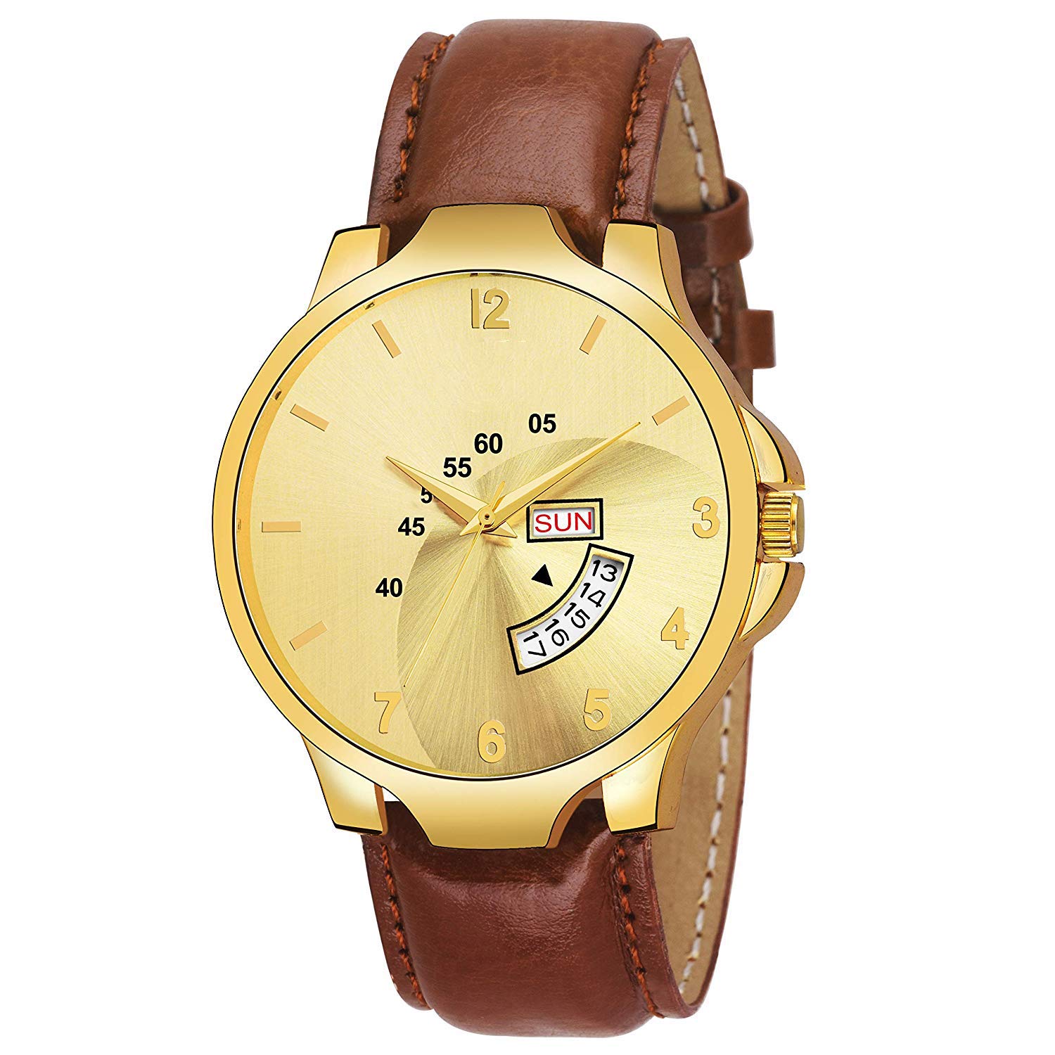 HORCHIS Casual Analog Gold Dial Mens Leather Watch-HORC_ENT_11013 (B08BG341DK) Amazon Price History, Amazon Price Tracker