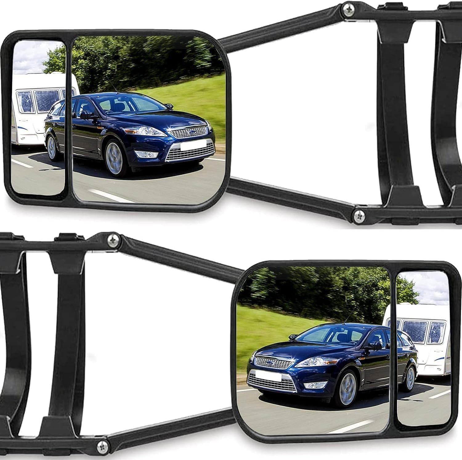 Riloer 2x Rétroviseur caravane, Rétroviseurs de remorquage, miroir de remorquage RV, pour Rétroviseur à extension réglable pour voiture, Rétroviseurs extérieurs pour camping-car, caravane pour les 4x4